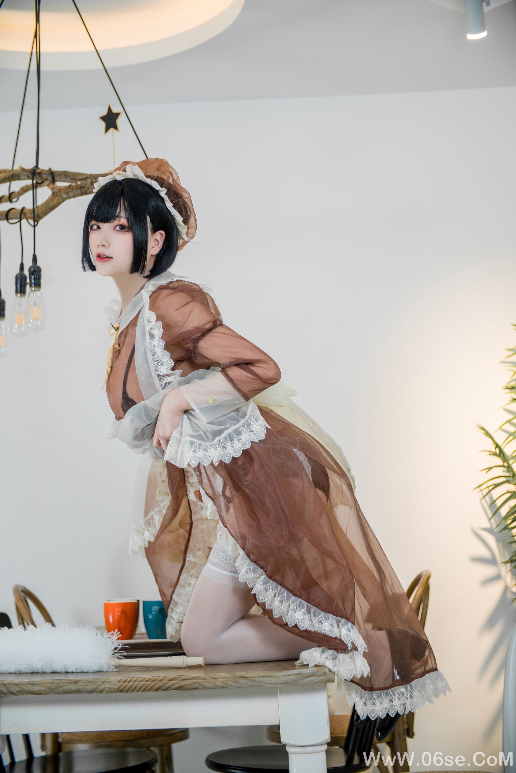 图片[15]-起司块wii写真 棕色透明装女仆[55P]-六色网