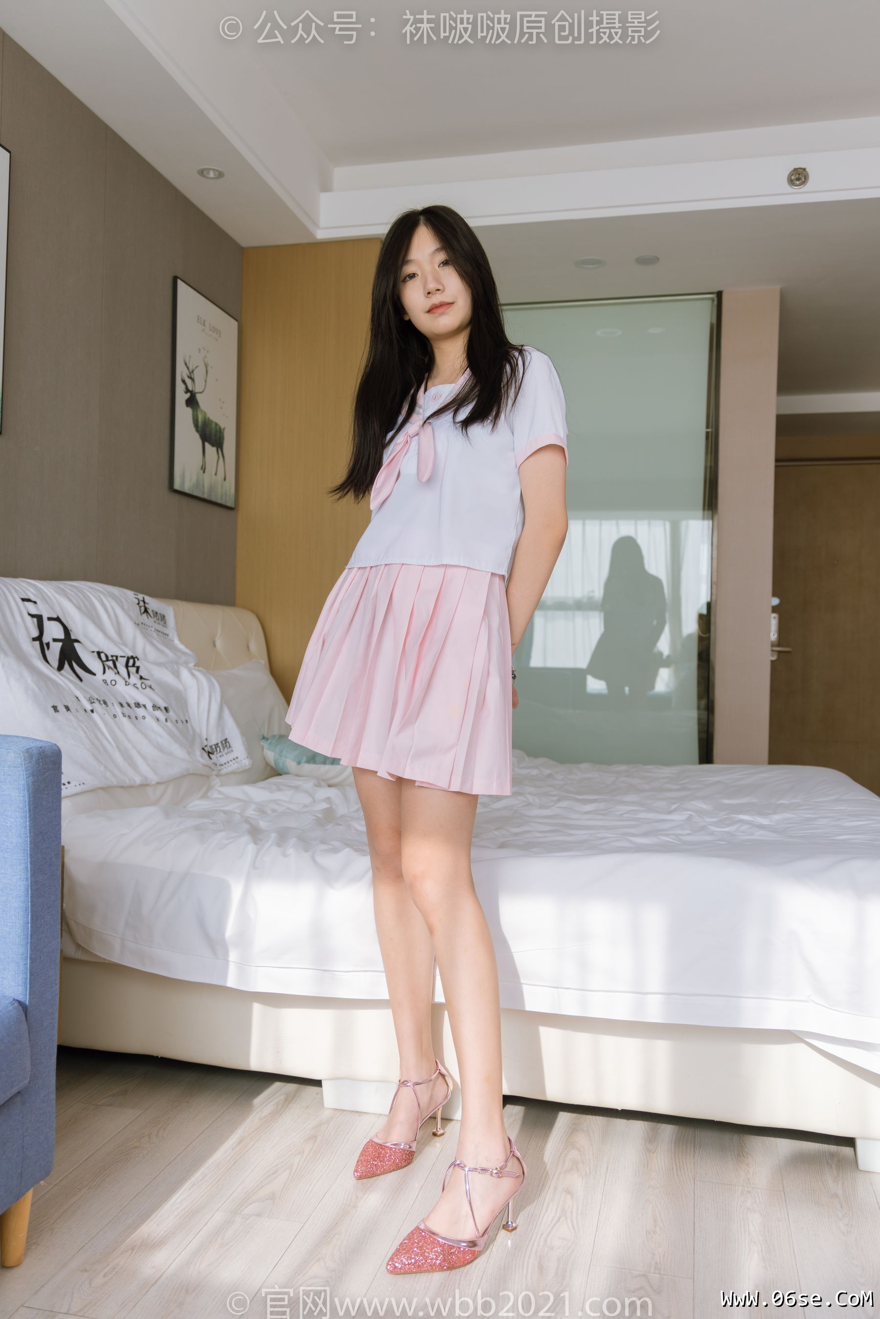 图片[138]-BoBoSocks袜啵啵 No.348 小甜豆 -两双高跟鞋、厚白丝大腿袜、裸足[170P]-六色网