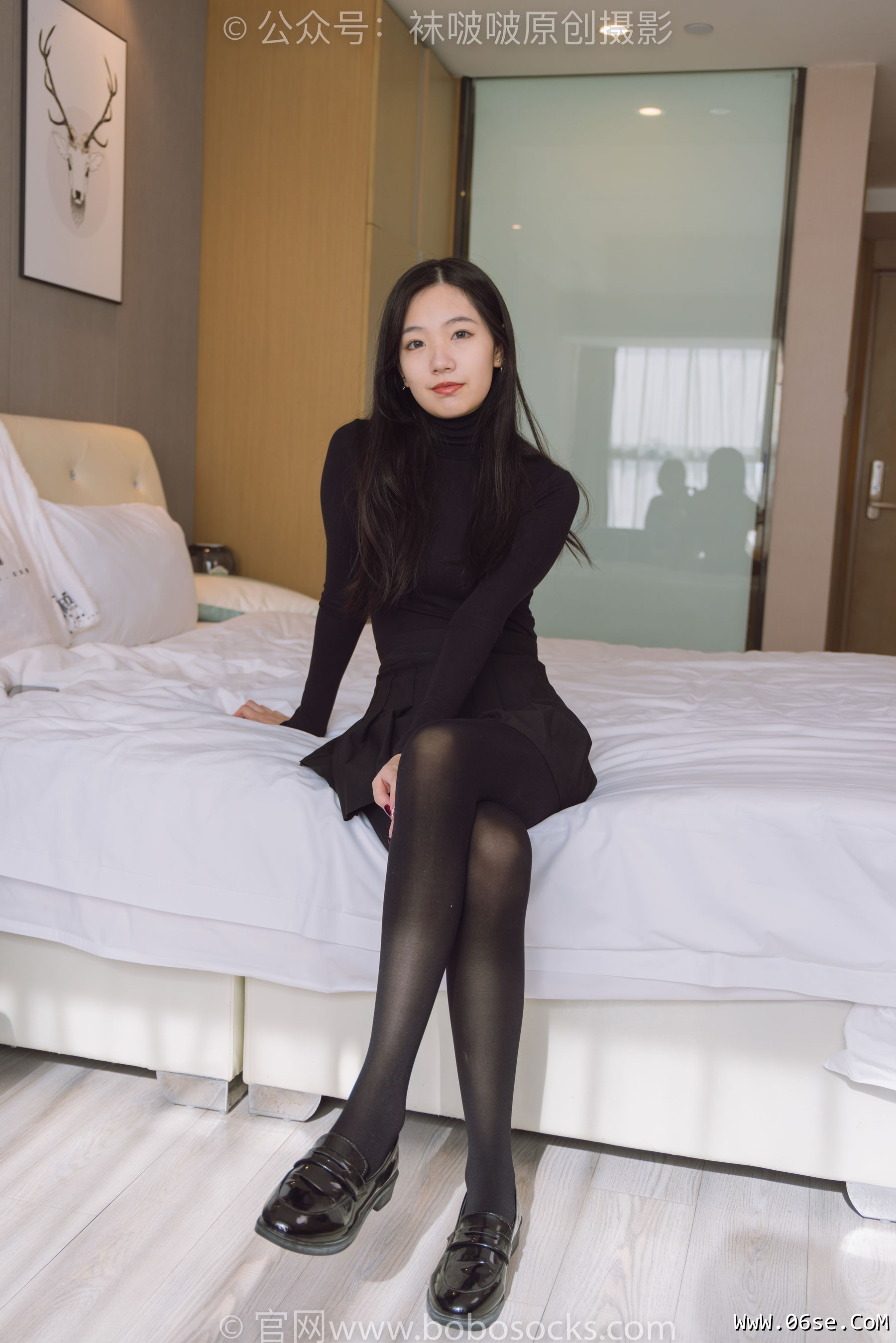 BoBoSocks袜啵啵 No.184 小甜豆-黑皮鞋、厚黑丝[140P]-六色网
