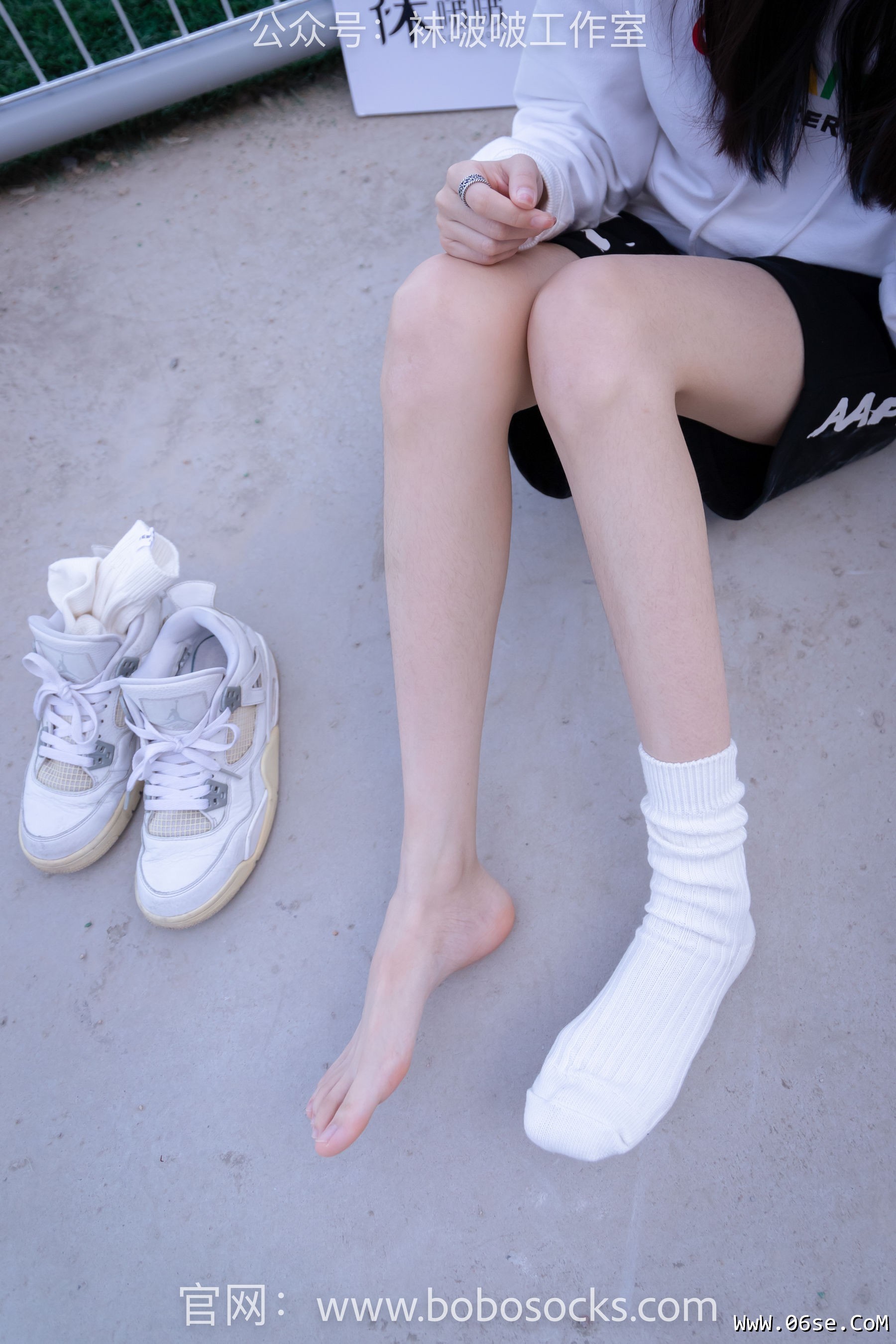 图片[97]-BoBoSocks袜啵啵 No.103 稚予-AJ篮球鞋、白棉袜、裸足[134P]-六色网