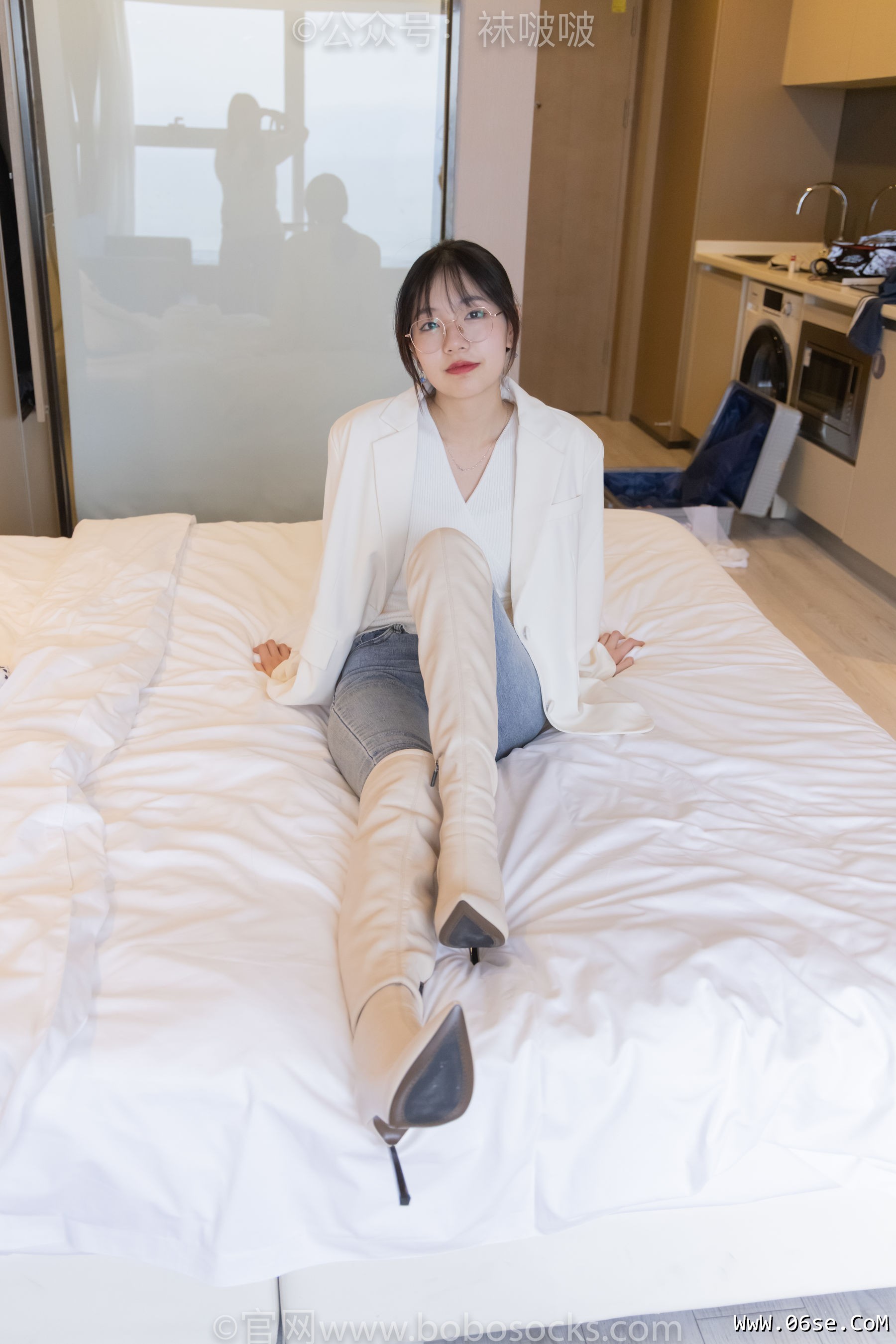 图片[77]-BoBoSocks袜啵啵 No.050 小甜豆-高跟长靴、白棉袜[175P]-六色网