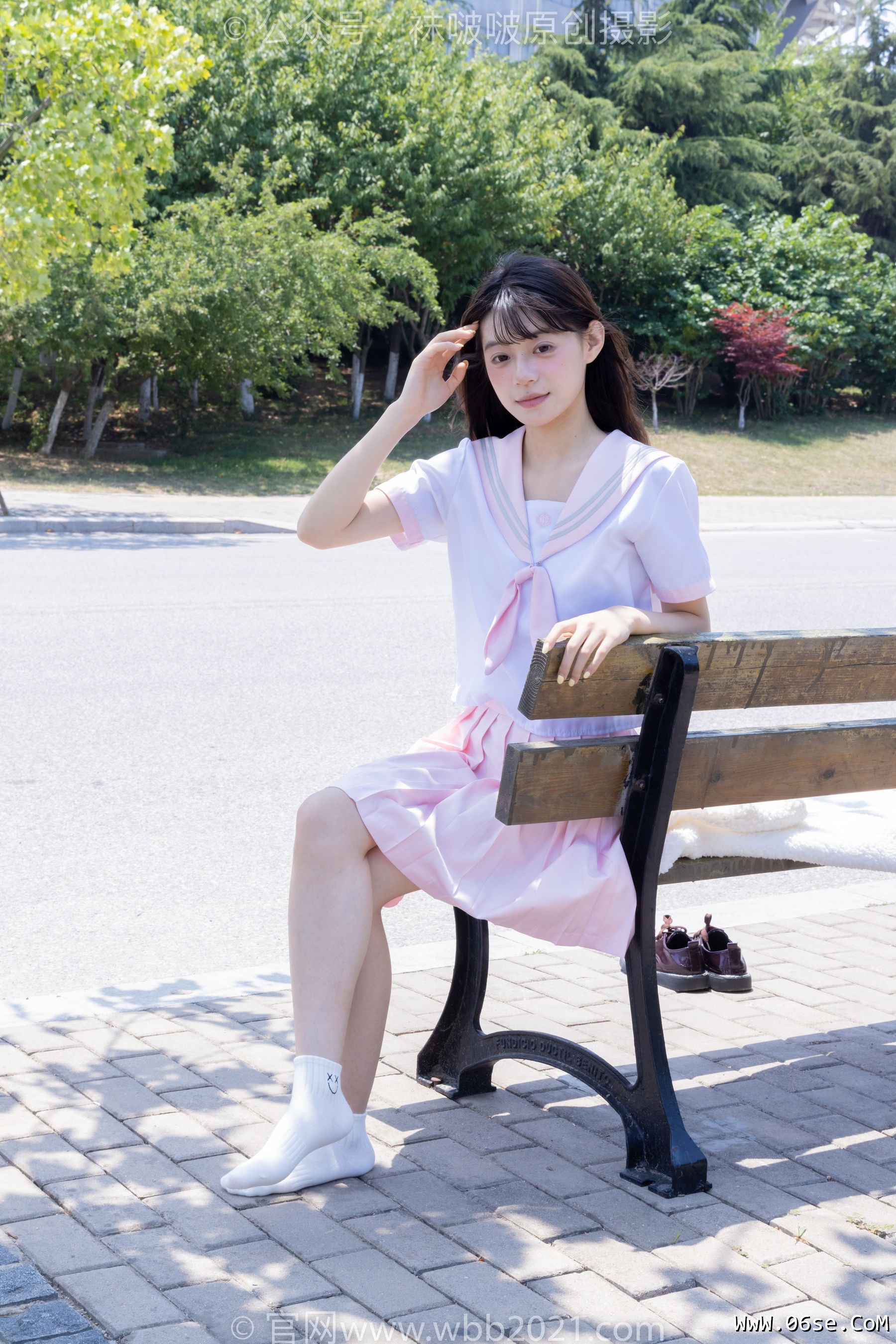 图片[15]-BoBoSocks袜啵啵 No.399 糯米 -皮鞋、白棉袜、jk制服[145P]-六色网
