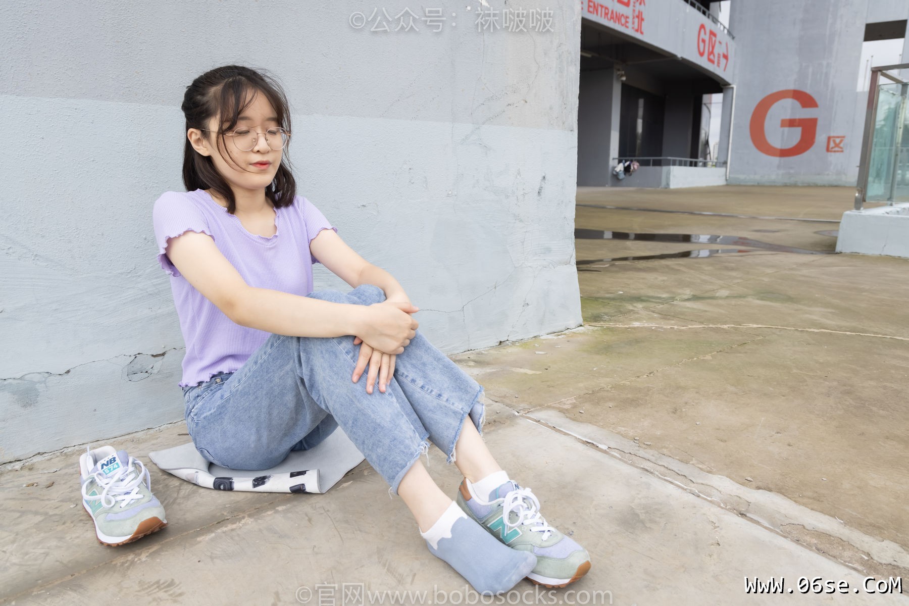 图片[52]-BoBoSocks袜啵啵 No.020 熊熊-NB运动鞋、蓝色短棉袜、裸足[150P]-六色网