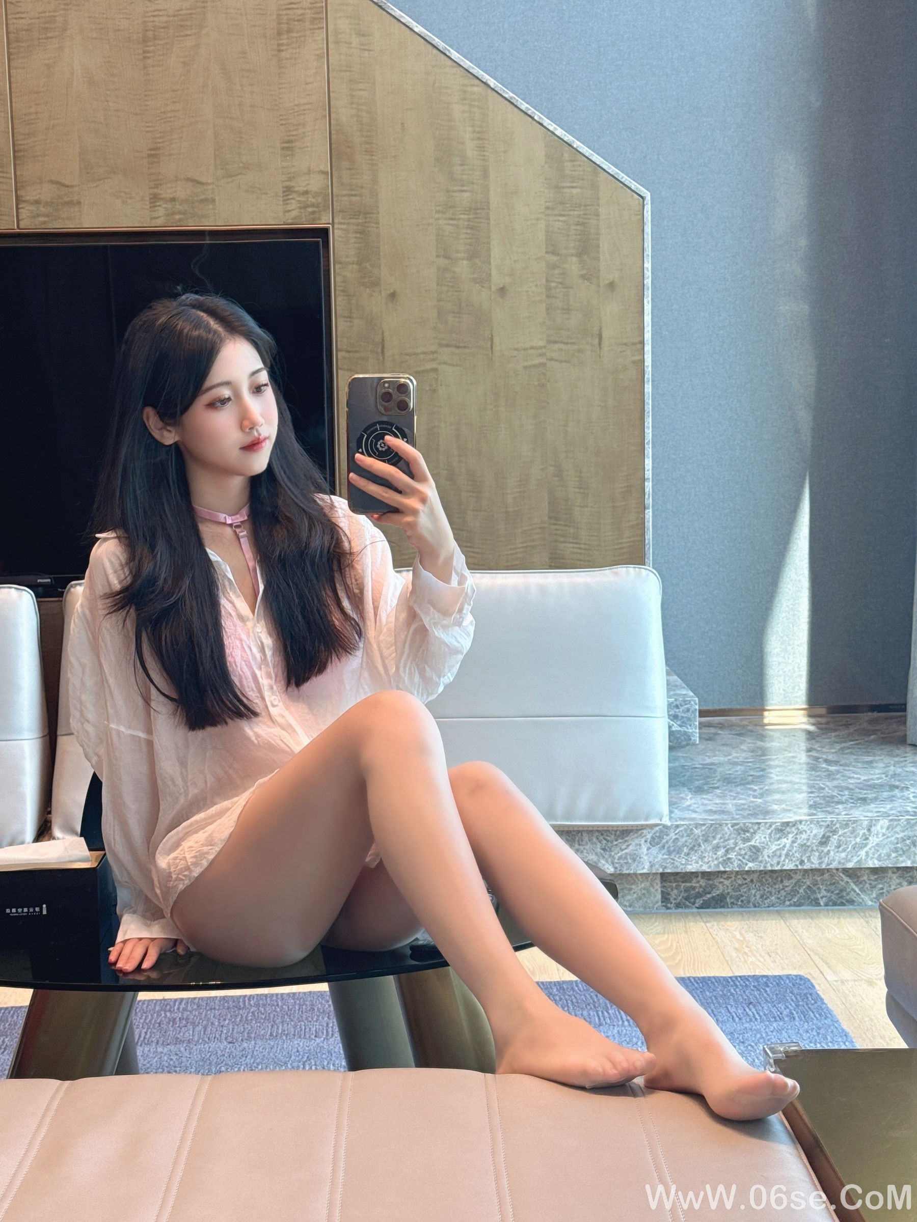 图片[54]-微博人气Coser不呆猫 – 粉色衬衣女友[66P]-六色网