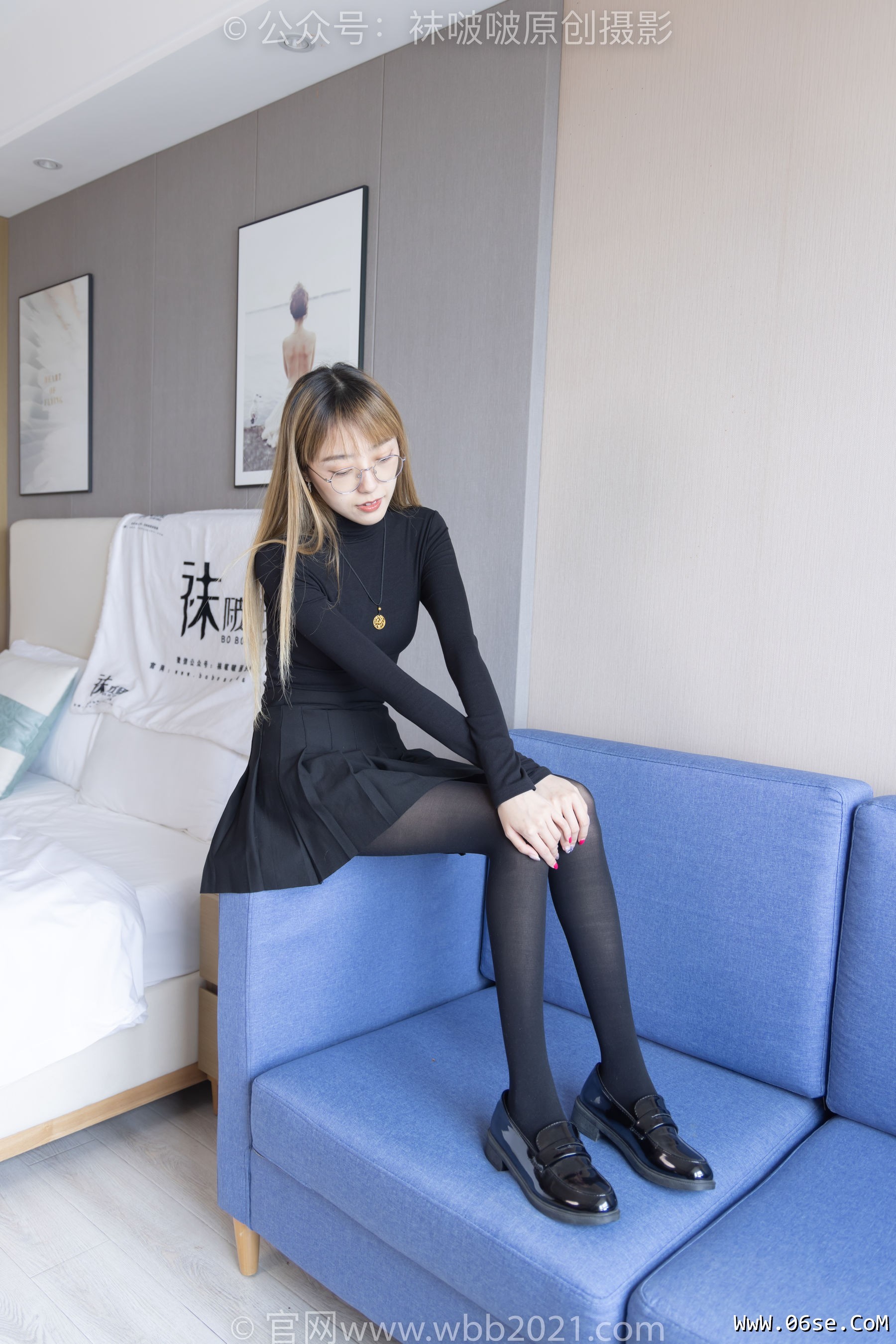图片[123]-BoBoSocks袜啵啵 No.255 稚予 -皮鞋、厚黑丝[144P]-六色网