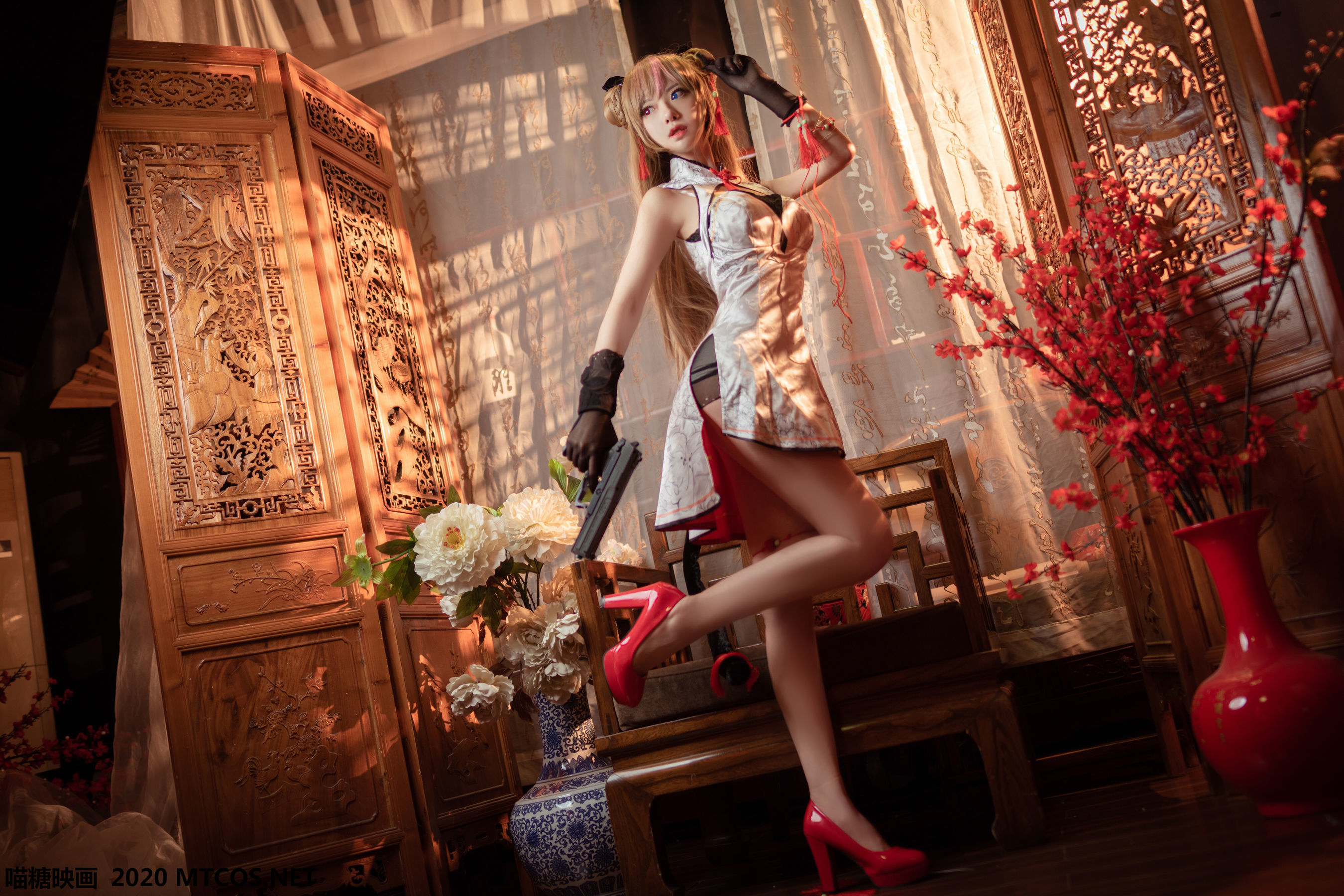 图片[10]-[喵糖映画] HML.011 蜂糖花旗袍 [20P]-六色网