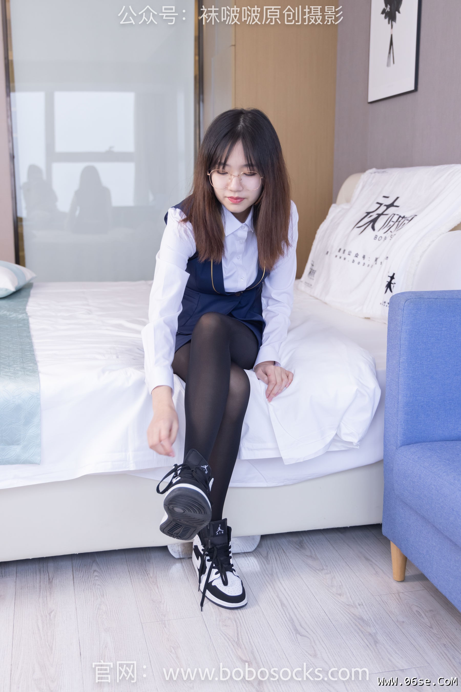 图片[61]-BoBoSocks袜啵啵 No.132 小甜豆-aj1板鞋、蓝色短靴、厚黑丝、厚红丝[145P]-六色网