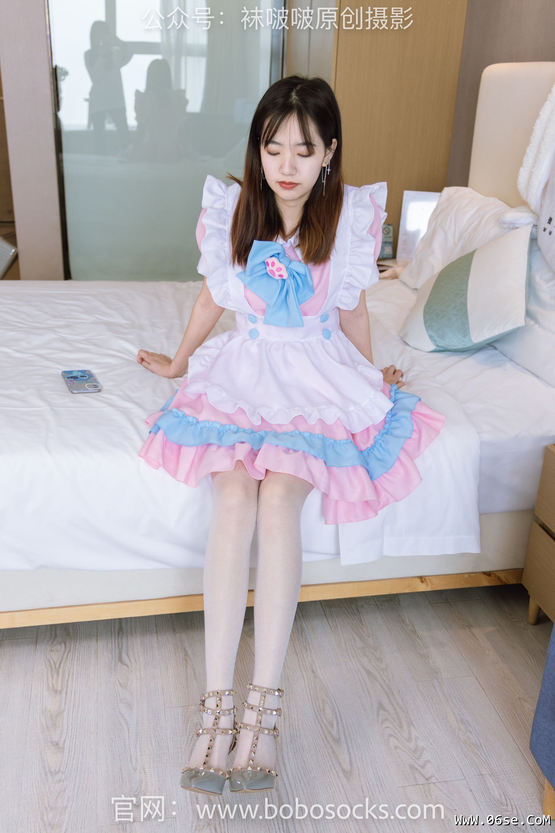 图片[5]-BoBoSocks袜啵啵 No.154 小甜豆-两双高跟鞋、珠光白丝、女仆装[200P]-六色网