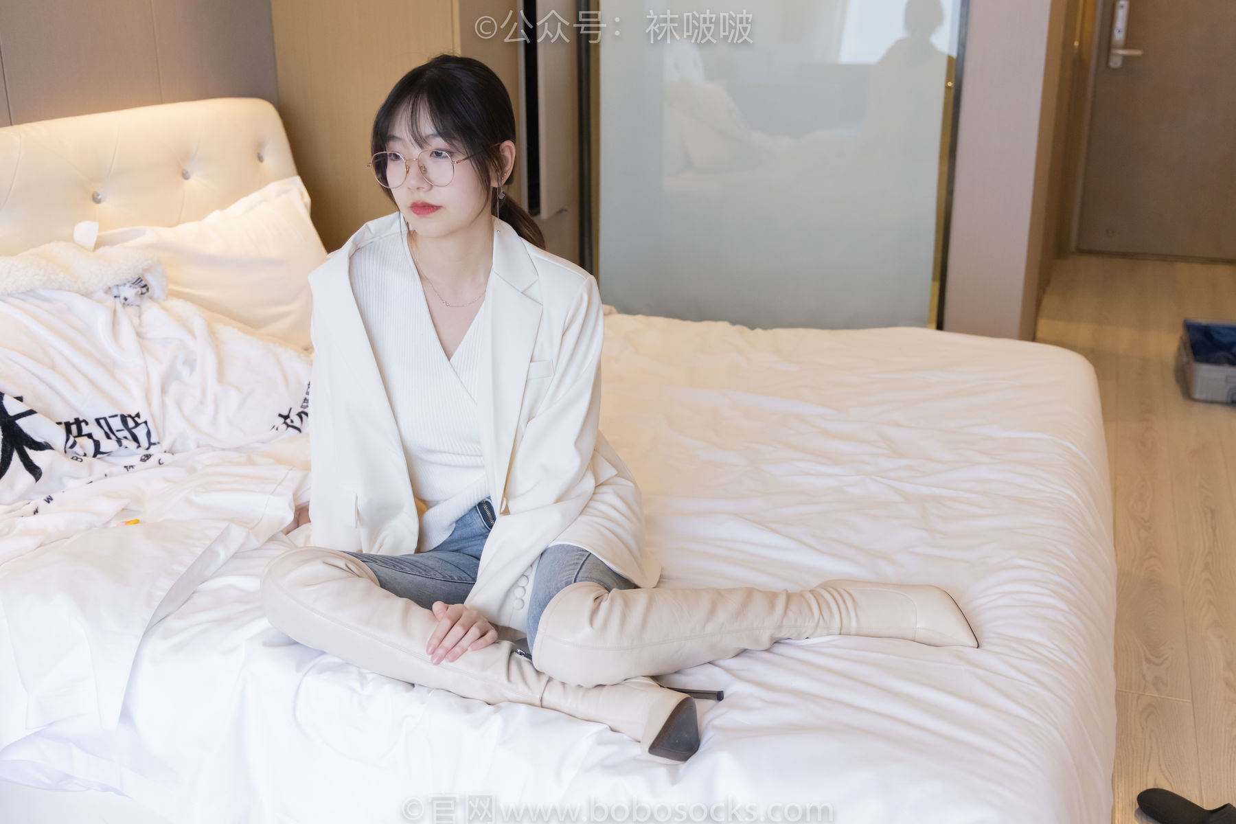 图片[37]-BoBoSocks袜啵啵 No.050 小甜豆-高跟长靴、白棉袜[175P]-六色网