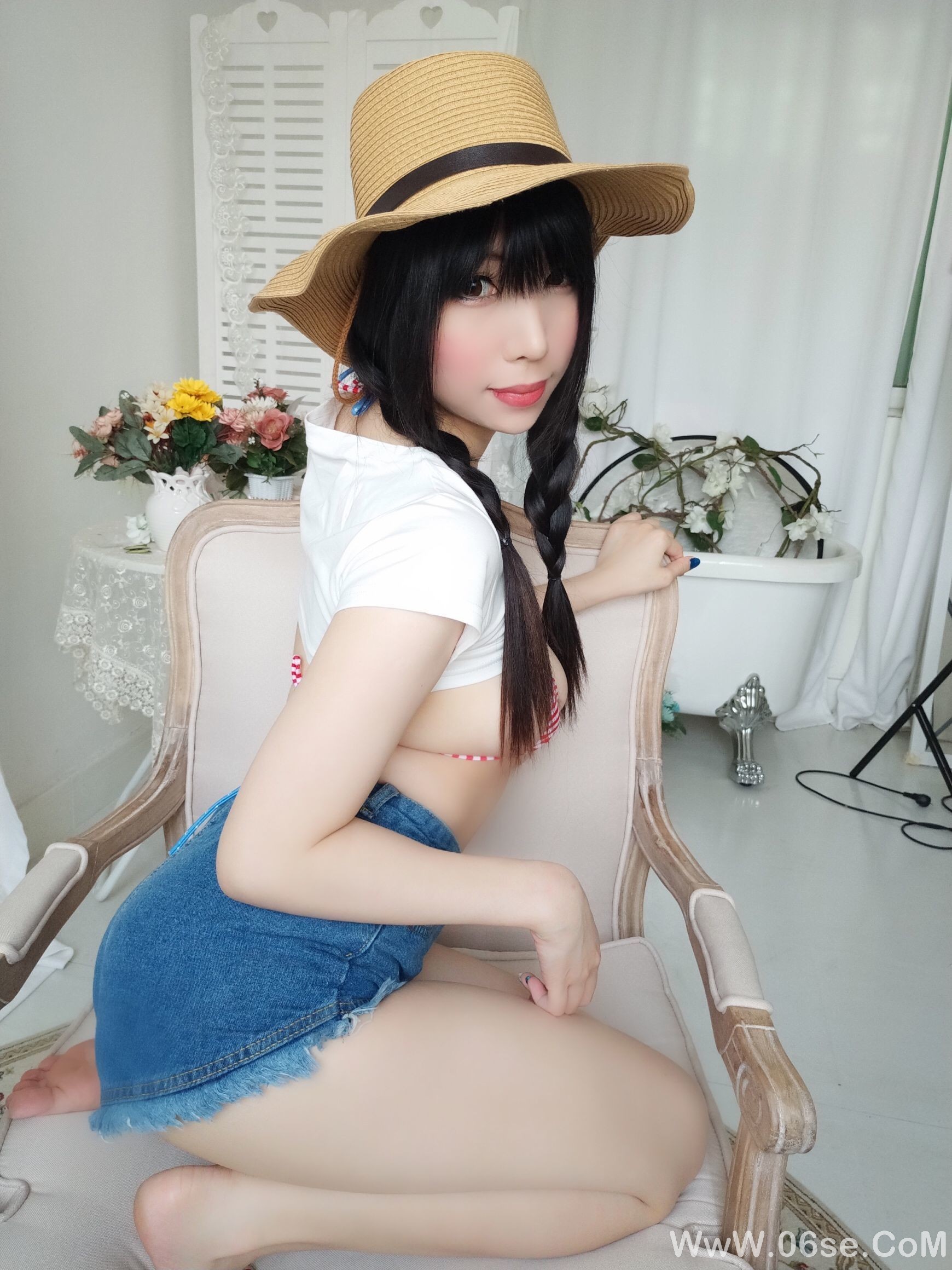 图片[20]-二次元巨乳美女鹿野希 牛仔女郎[84P]-六色网