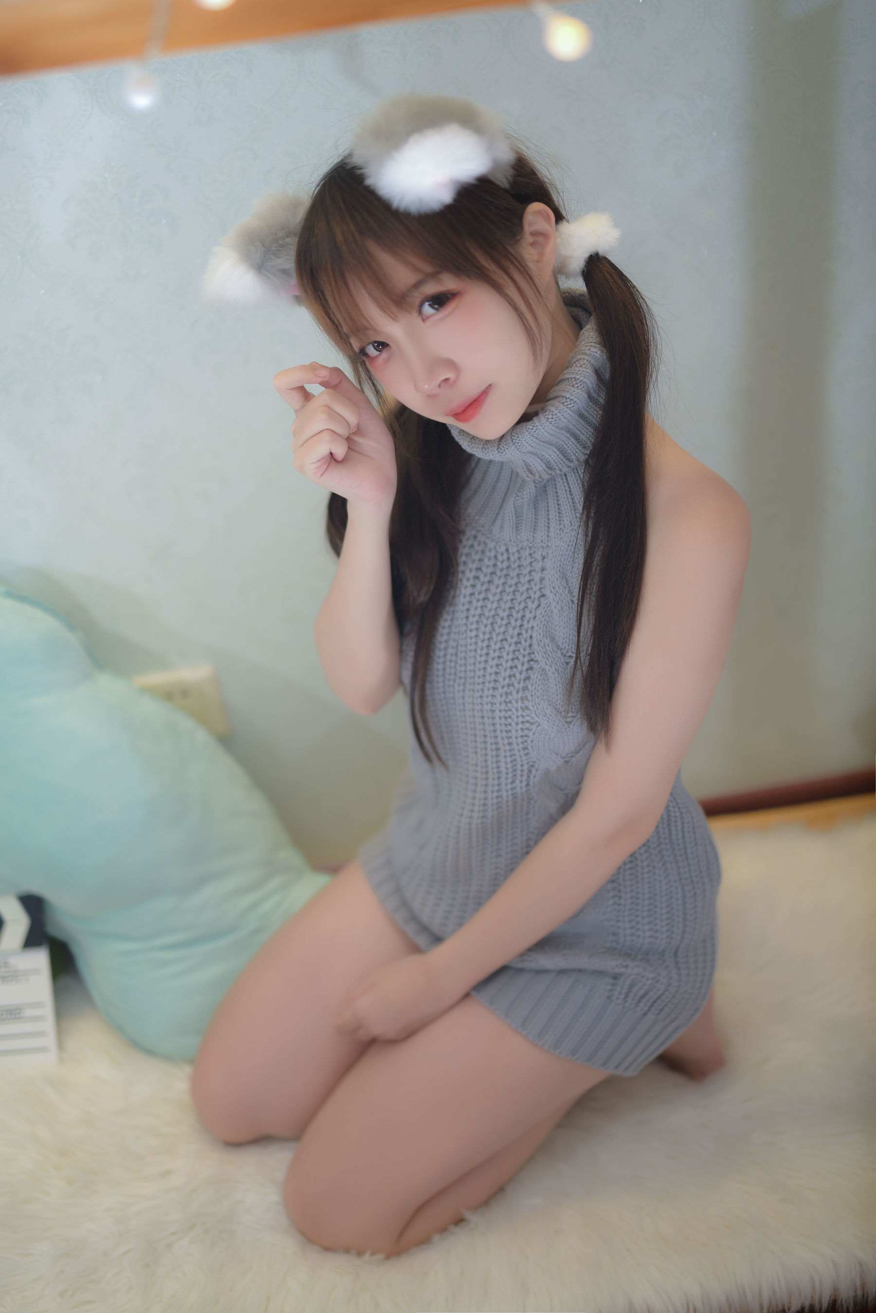 图片[14]-人气Coser二佐Nisa 宠物少女 私房露背毛衣[17P]-六色网
