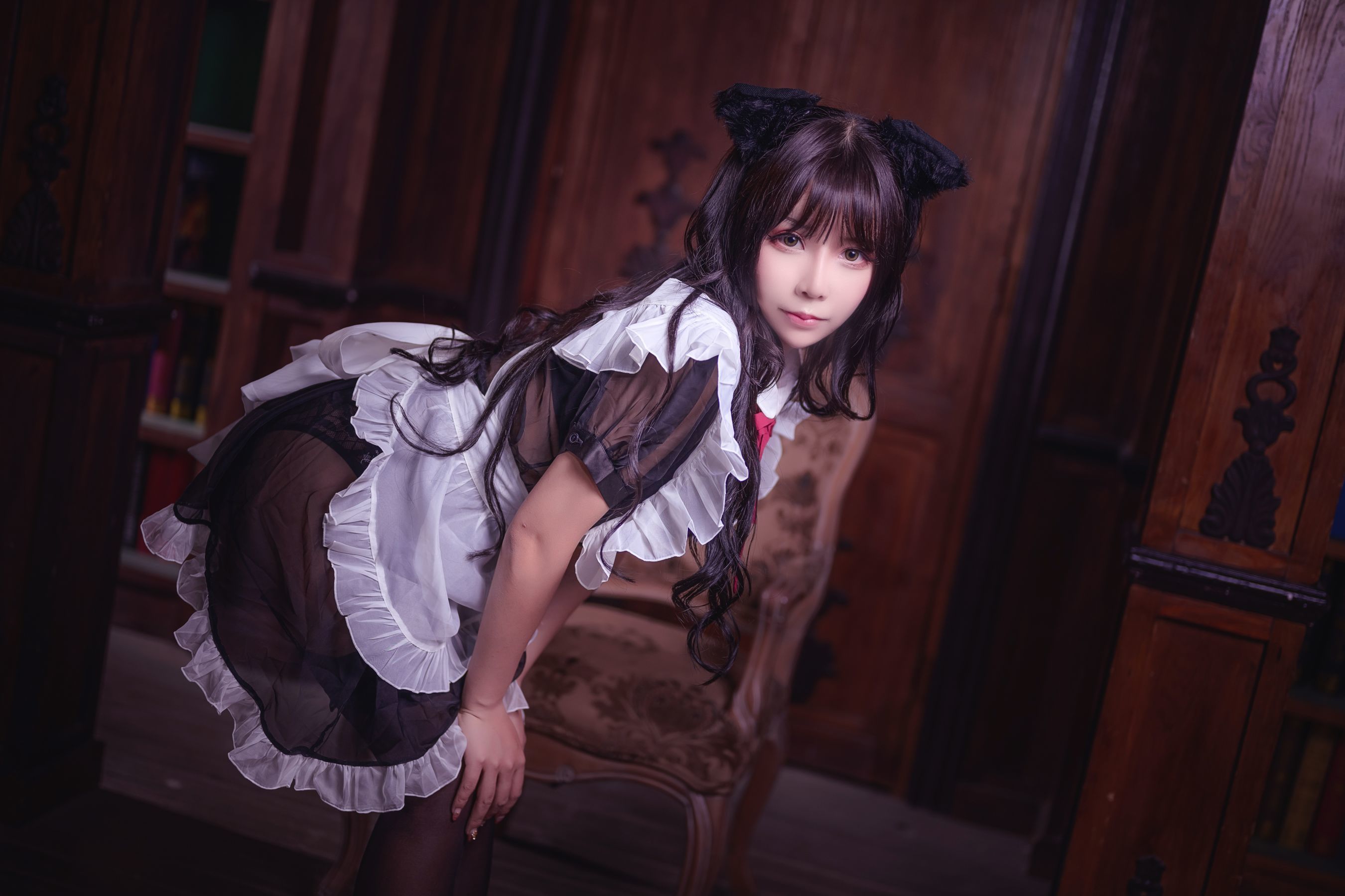 图片[15]-二次元妹子抱走莫子aa 黑丝猫咪小女仆[44P]-六色网