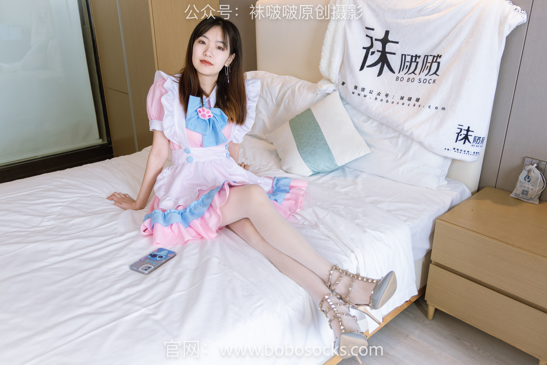 图片[9]-BoBoSocks袜啵啵 No.154 小甜豆-两双高跟鞋、珠光白丝、女仆装[200P]-六色网