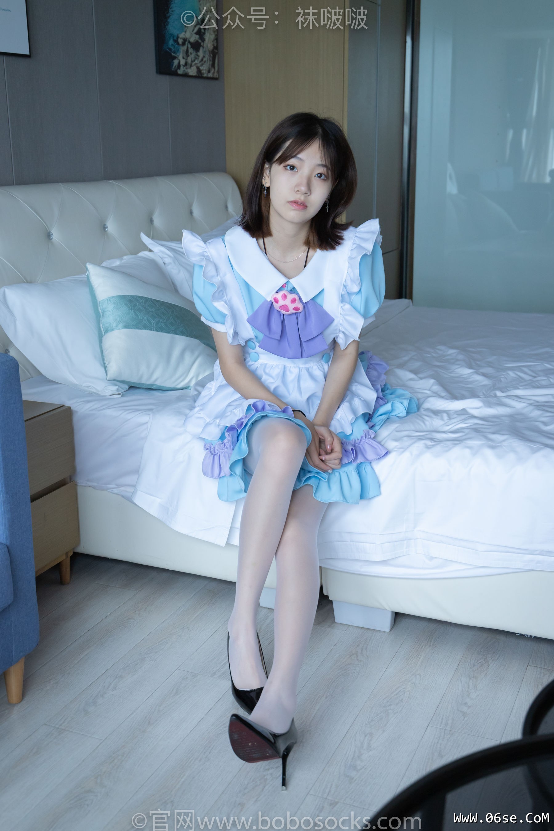 图片[133]-BoBoSocks袜啵啵 No.066 小甜豆-女仆装、高跟鞋、薄白丝[134P]-六色网