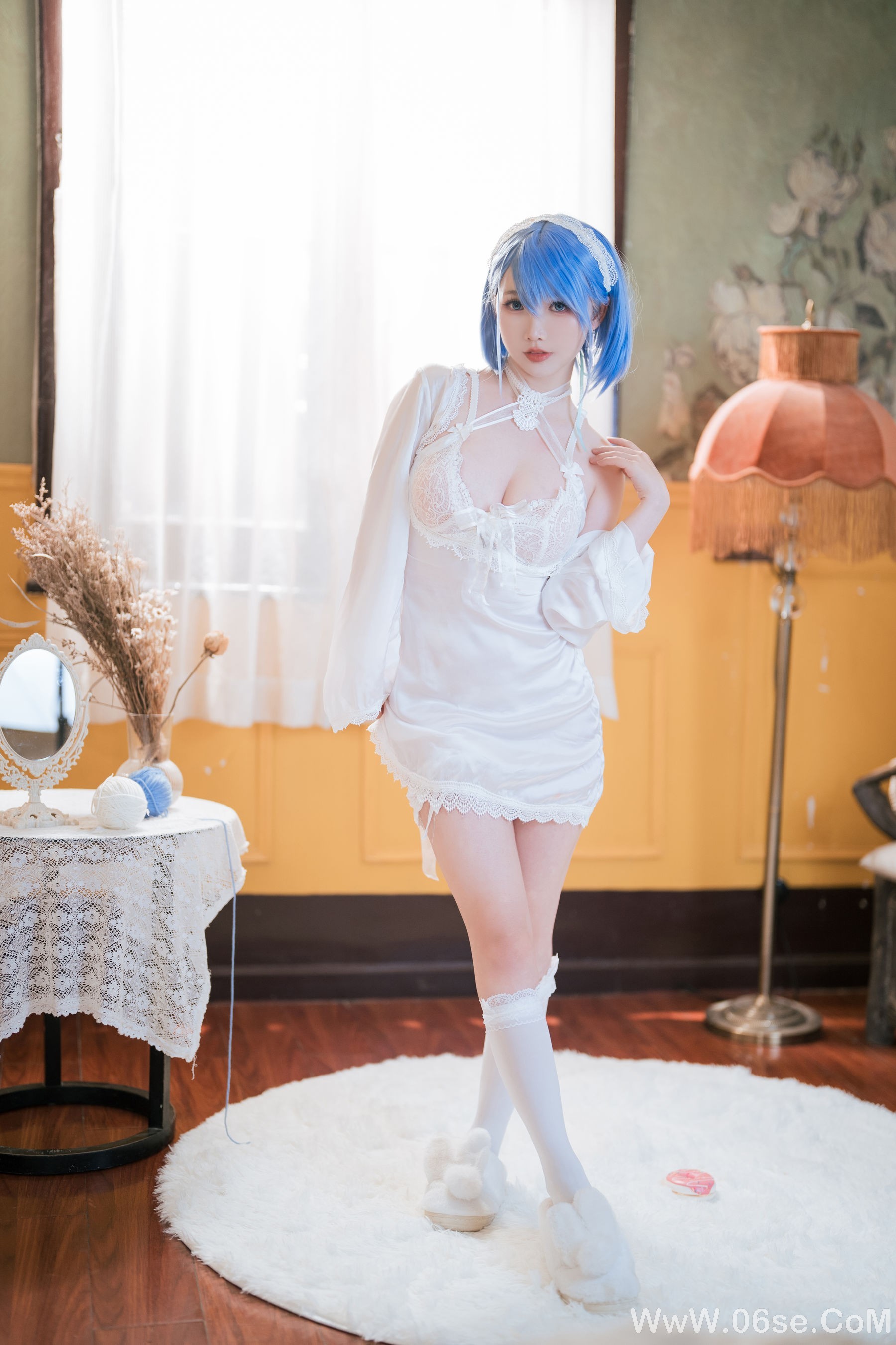图片[6]-可爱人气Coser 面饼仙儿 – 碧蓝航线 恰巴耶夫睡衣[43P]-六色网
