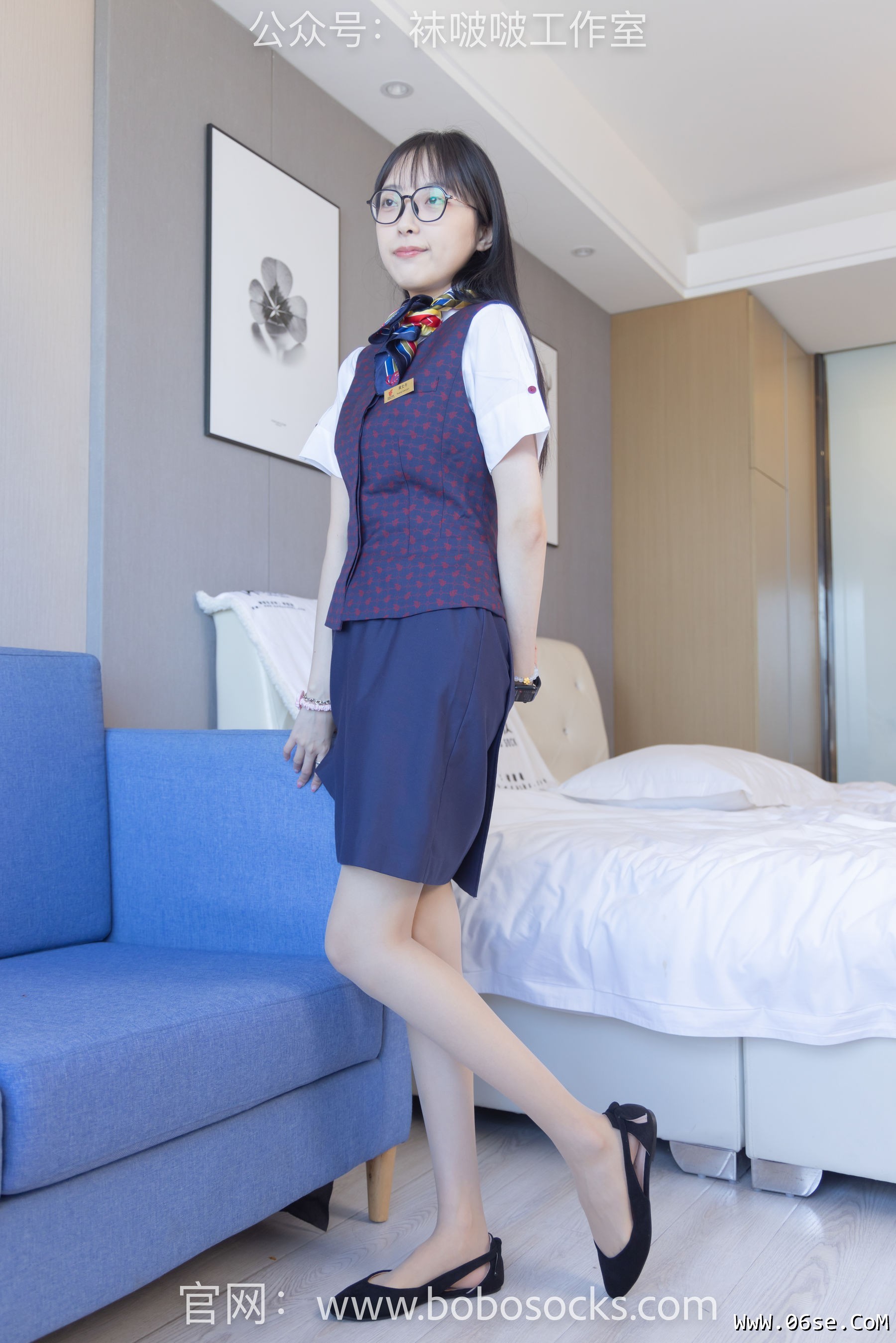 图片[5]-BoBoSocks袜啵啵 No.115 稚予-平底鞋、肉丝、空姐制服[136P]-六色网