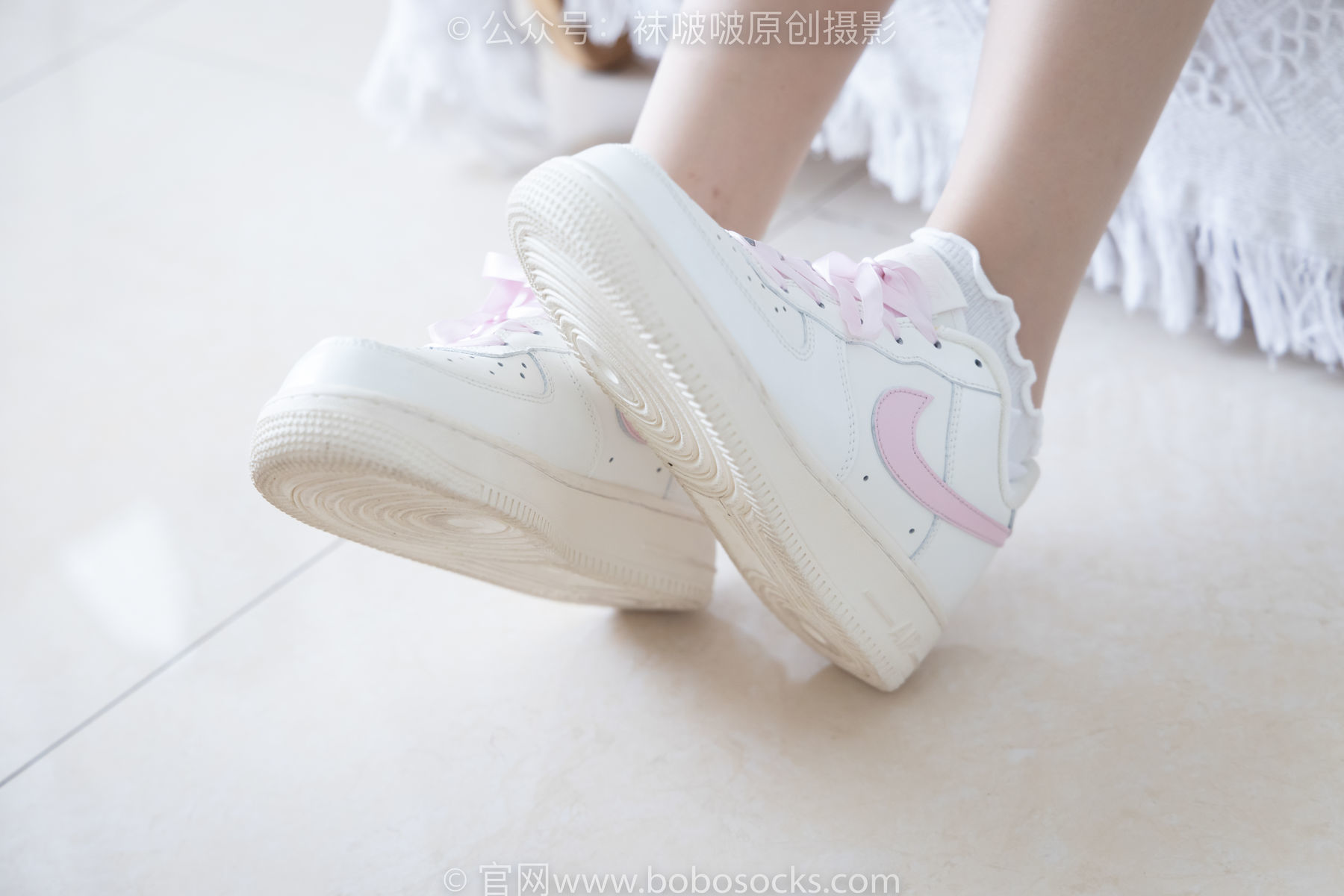 图片[2]-BoBoSocks袜啵啵 No.163 小甜豆-空军一号板鞋、白棉袜、肉丝[135P]-六色网