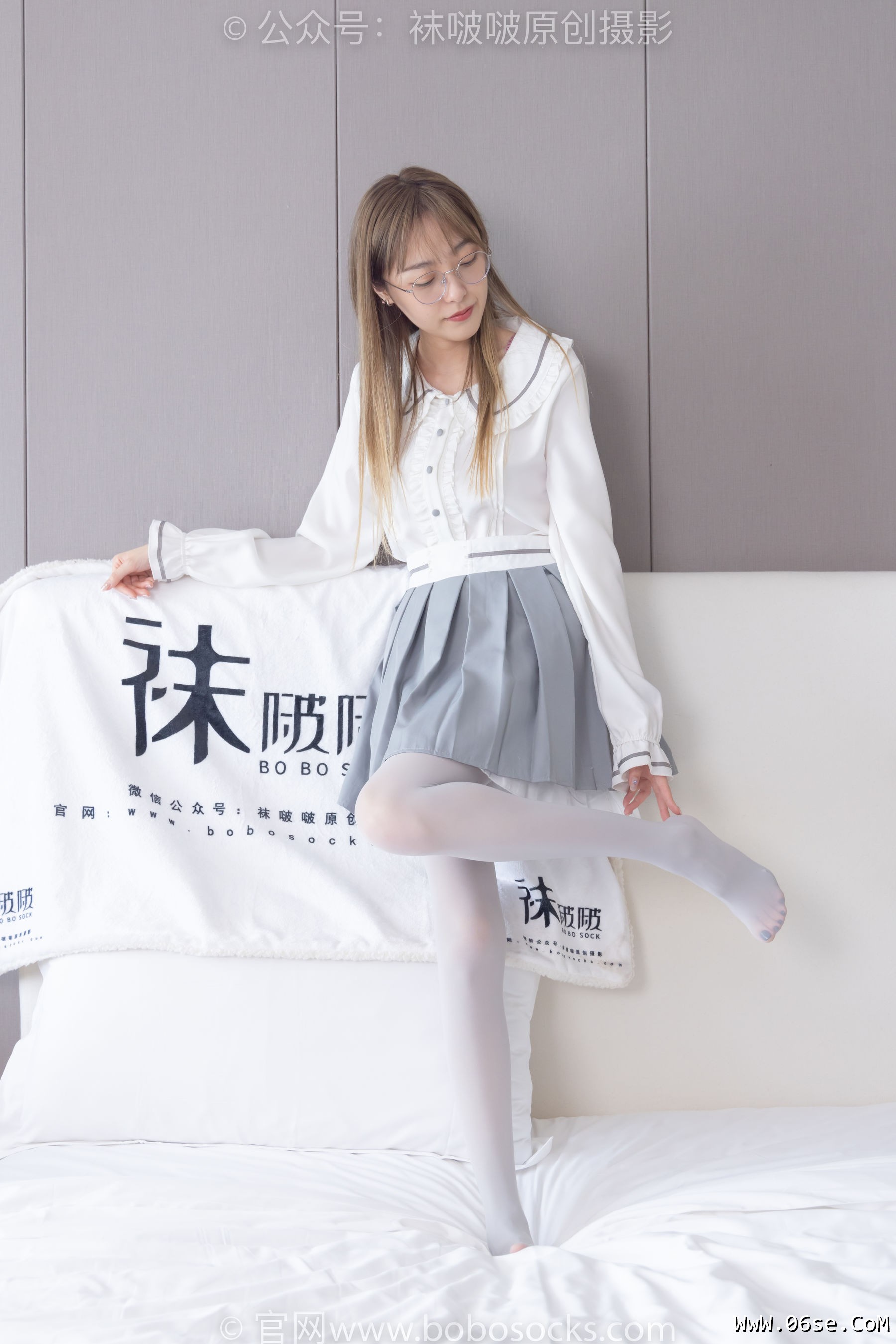 图片[129]-BoBoSocks袜啵啵 No.213 稚予 -黑皮鞋、厚灰丝[140P]-六色网