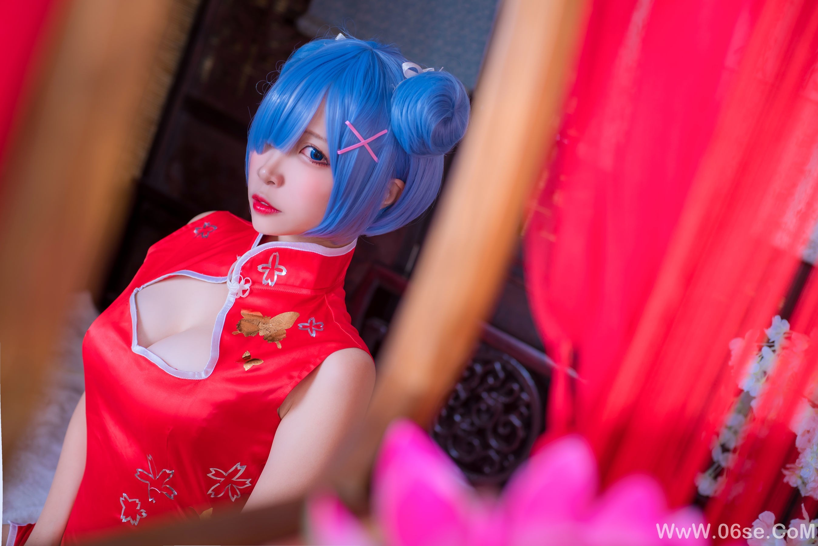 图片[4]-人气Coser二佐Nisa 蕾姆旗袍[30P]-六色网