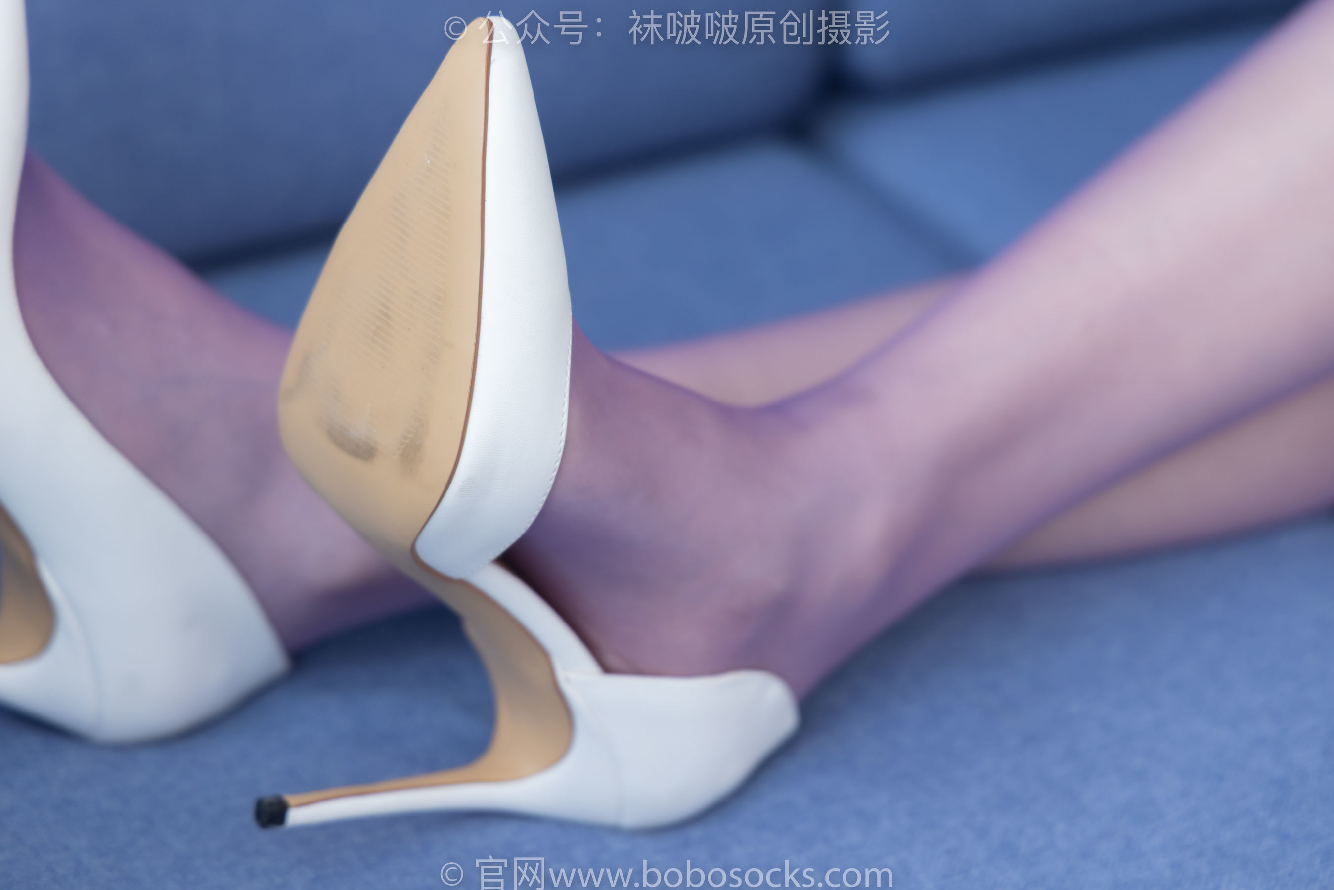 图片[68]-BoBoSocks袜啵啵 No.205 小甜 豆-白色高跟鞋、紫色油亮丝袜[140P]-六色网