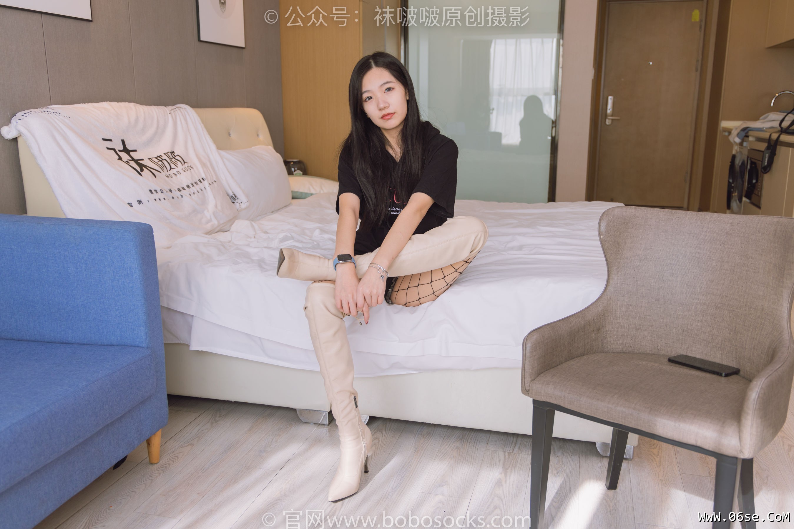 图片[124]-BoBoSocks袜啵啵 No.203 三双靴子、黑丝、网袜[144P]-六色网