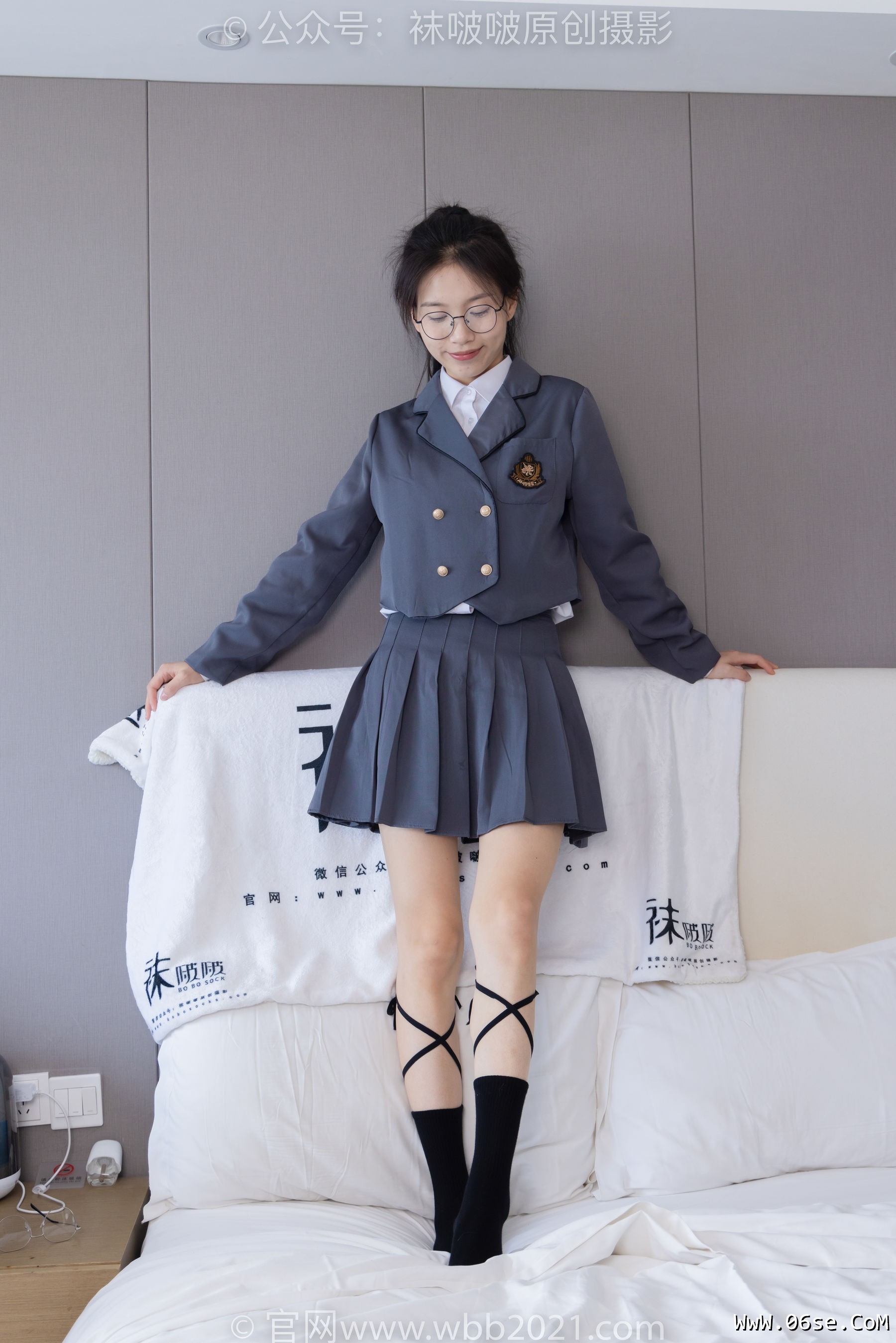 图片[27]-BoBoSocks袜啵啵 No.268 芝士 -黑皮鞋、绑带黑棉袜、学院制服[139P]-六色网