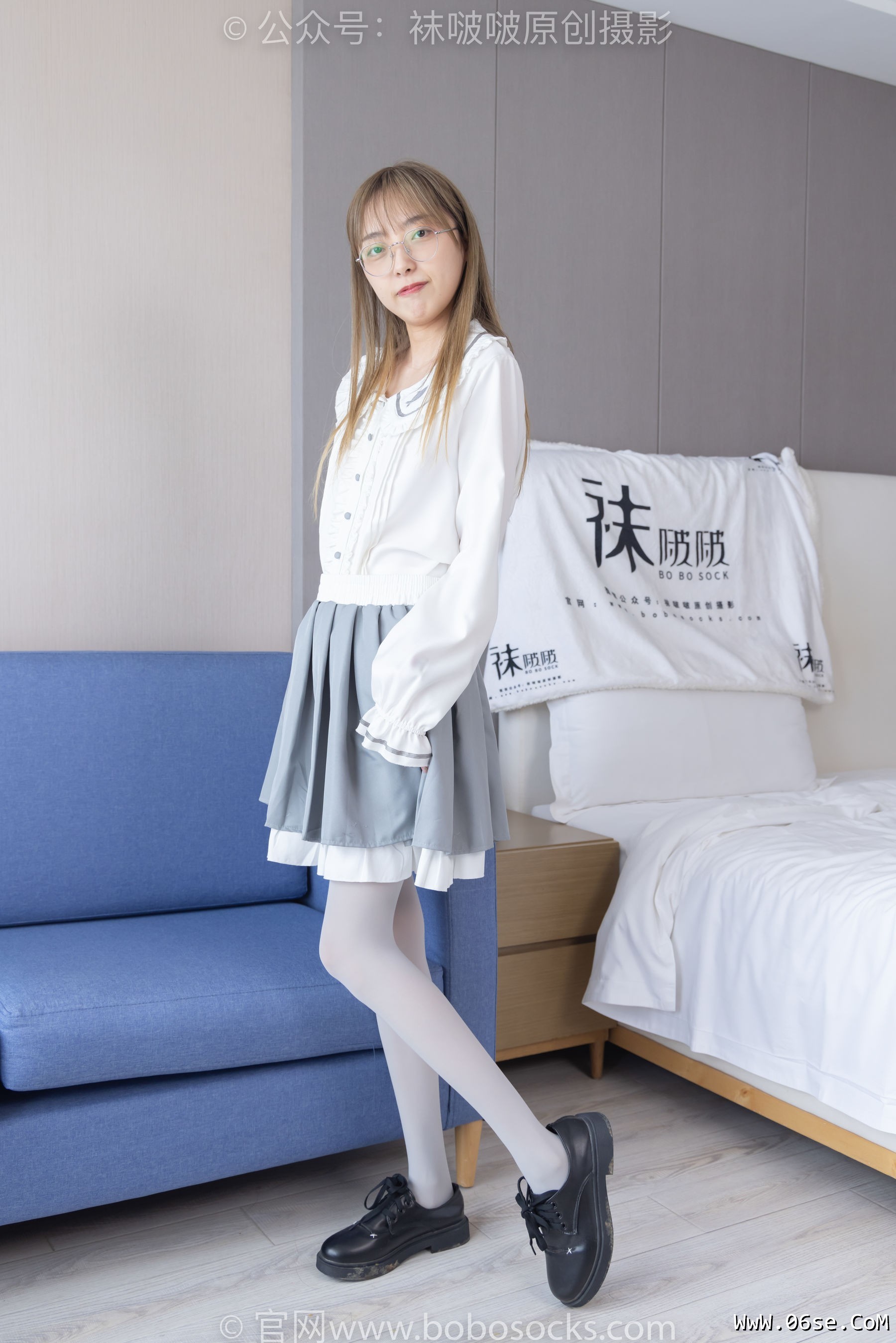 图片[64]-BoBoSocks袜啵啵 No.213 稚予 -黑皮鞋、厚灰丝[140P]-六色网