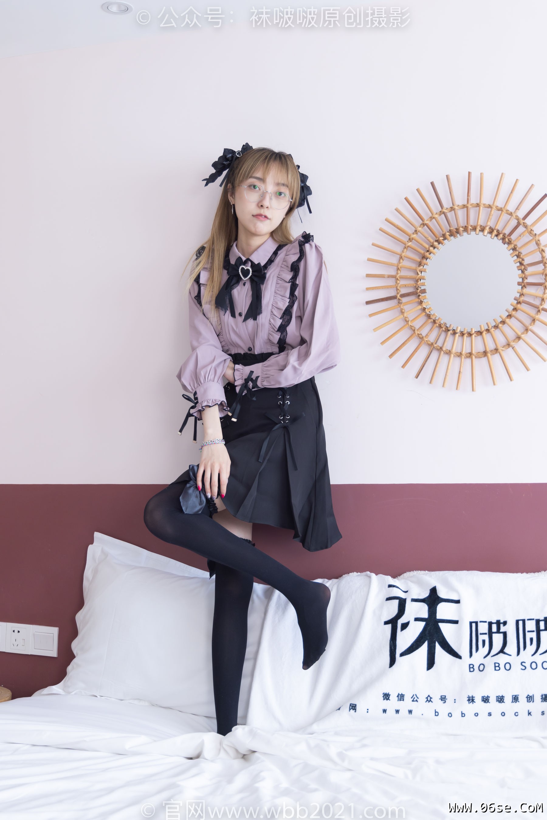 图片[3]-BoBoSocks袜啵啵 No.247 稚予 -皮鞋、黑丝大腿袜、地雷系女友[159P]-六色网