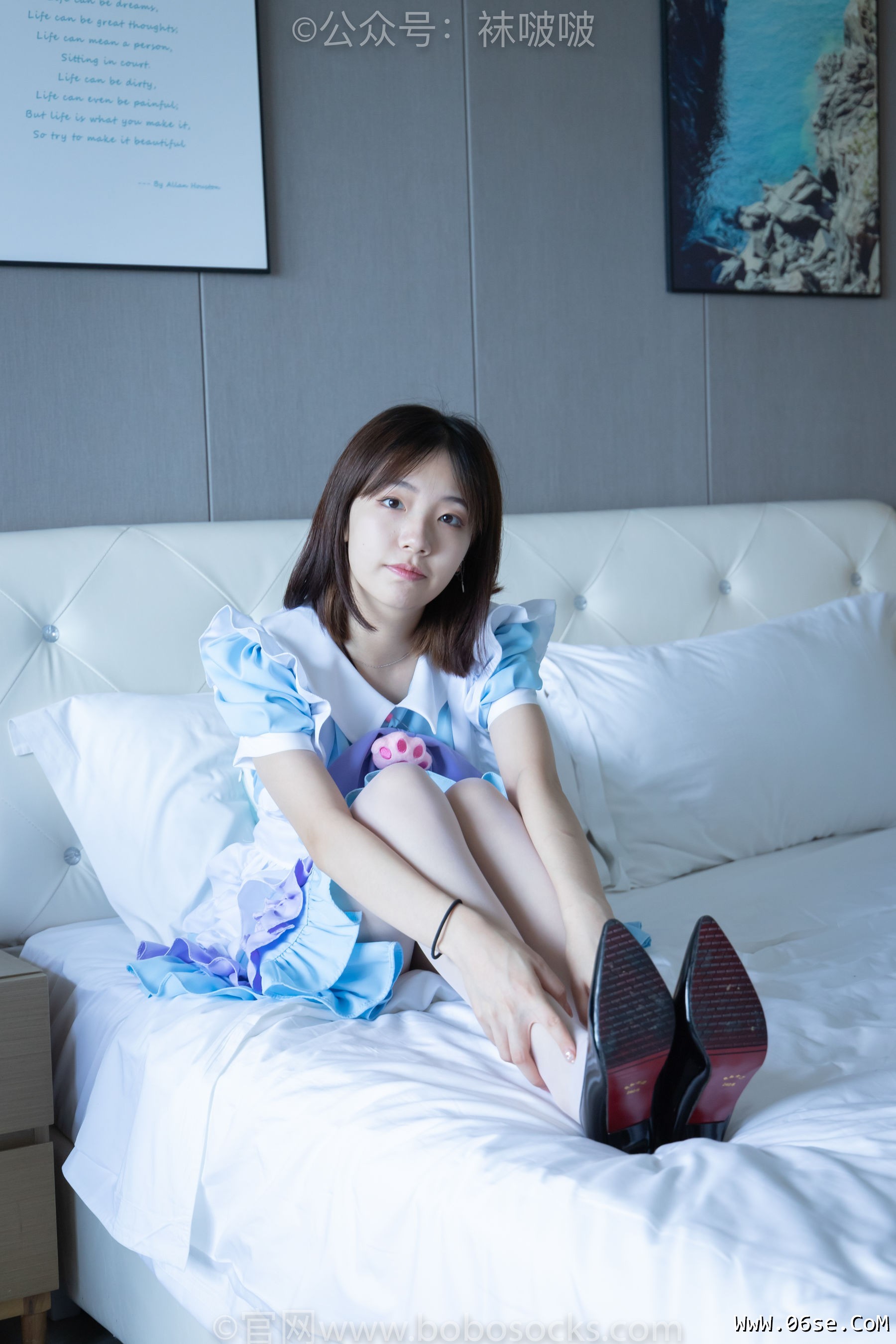 图片[46]-BoBoSocks袜啵啵 No.066 小甜豆-女仆装、高跟鞋、薄白丝[134P]-六色网