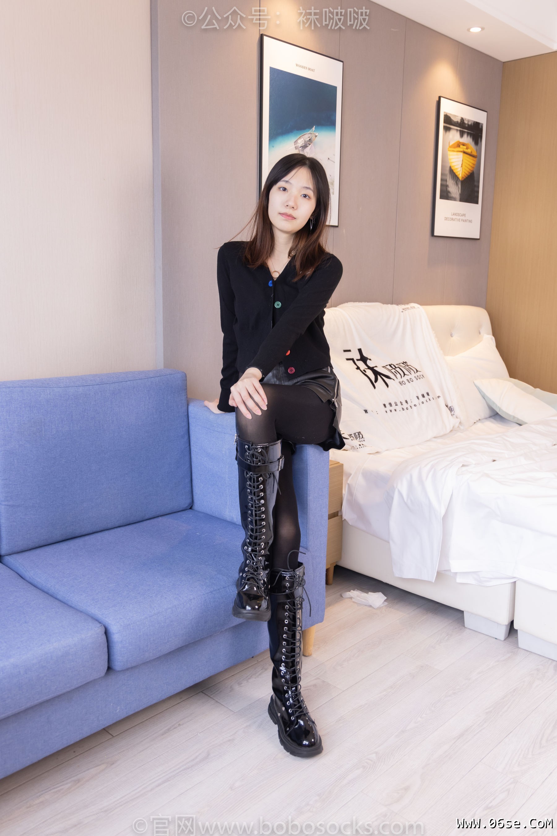图片[2]-BoBoSocks袜啵啵 No.072 小甜豆-两双长靴、厚黑丝、厚肉丝[144P]-六色网