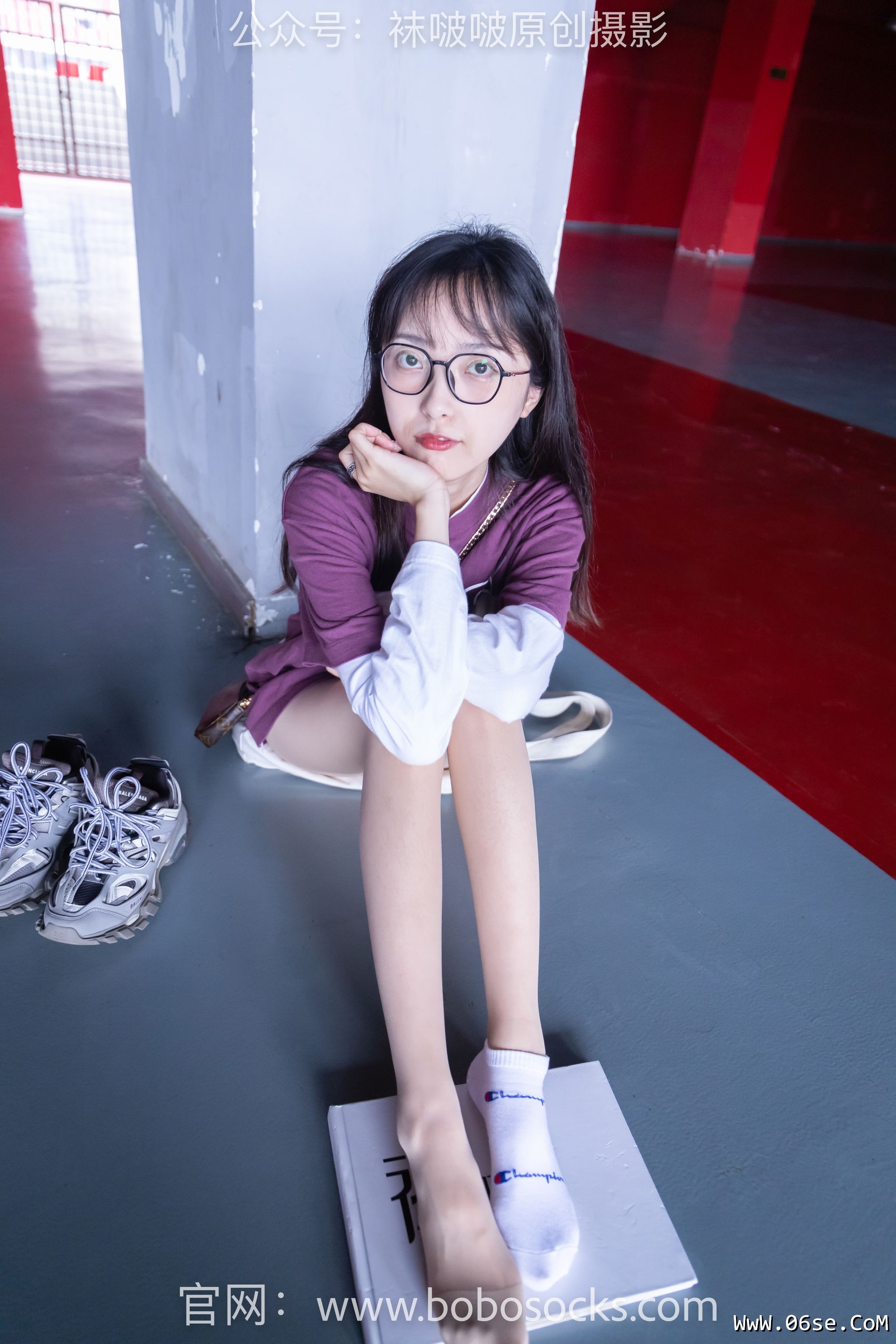 图片[108]-BoBoSocks袜啵啵 积分限定作品010 稚予-巴黎世家运动鞋、白棉袜、肉丝[144P]-六色网