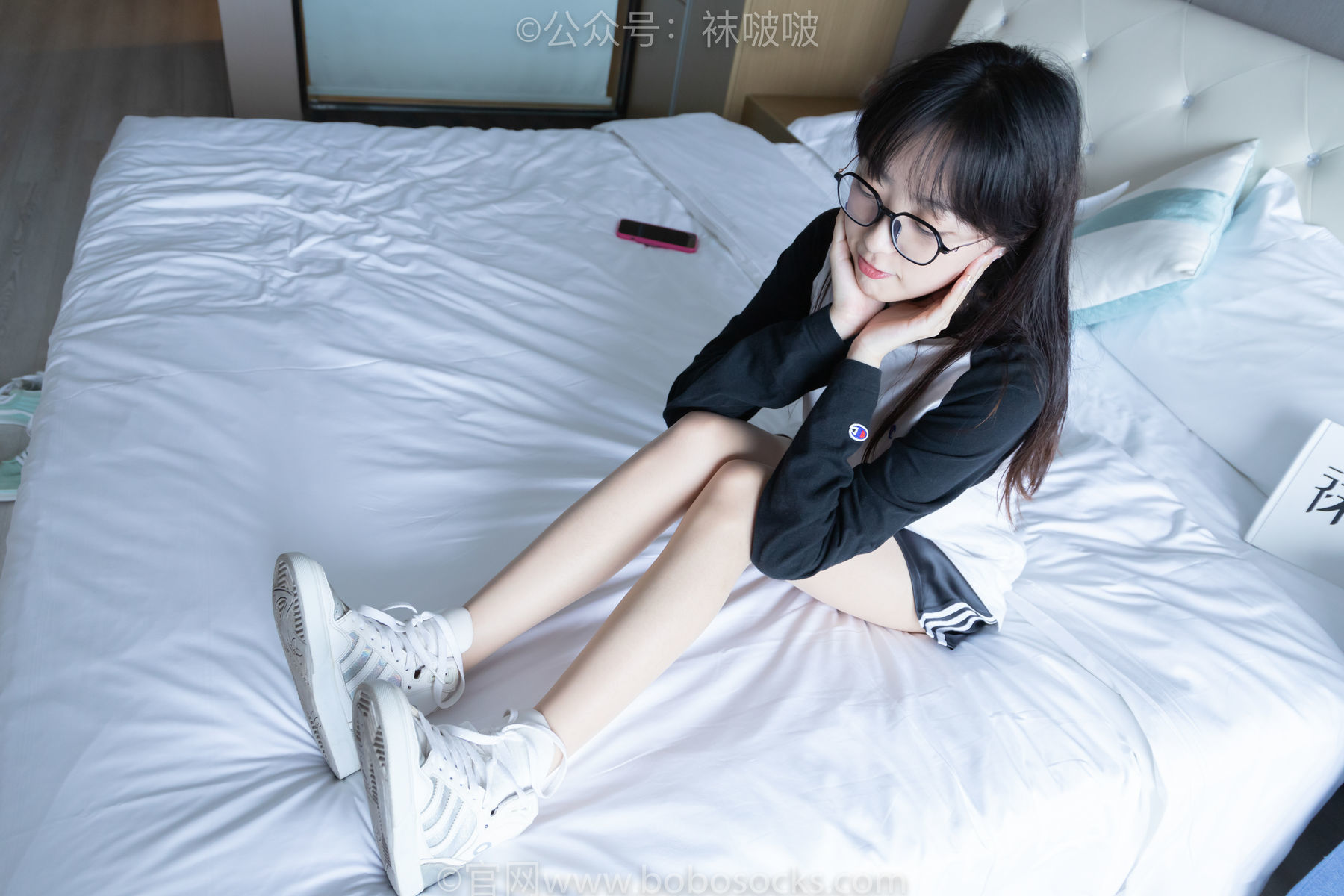 图片[35]-BoBoSocks袜啵啵 No.015 稚予-阿迪板鞋、白色短棉袜、肉丝[148P]-六色网