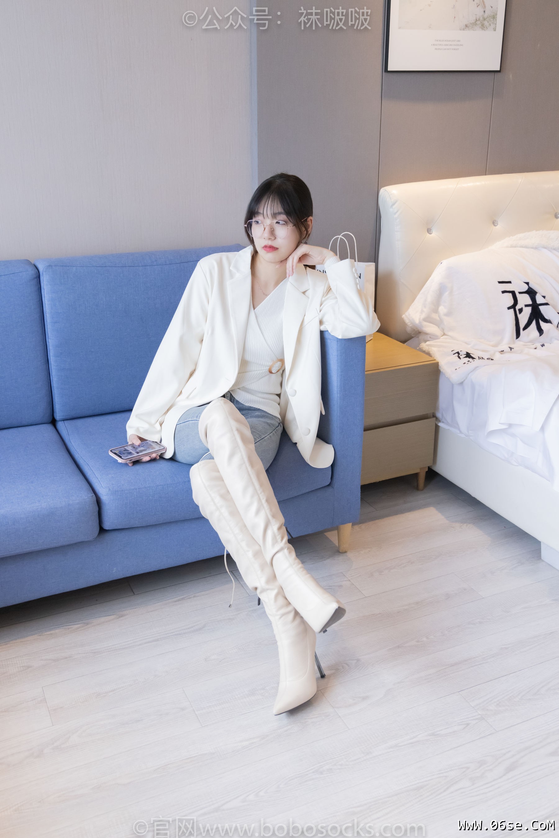 图片[4]-BoBoSocks袜啵啵 No.050 小甜豆-高跟长靴、白棉袜[175P]-六色网