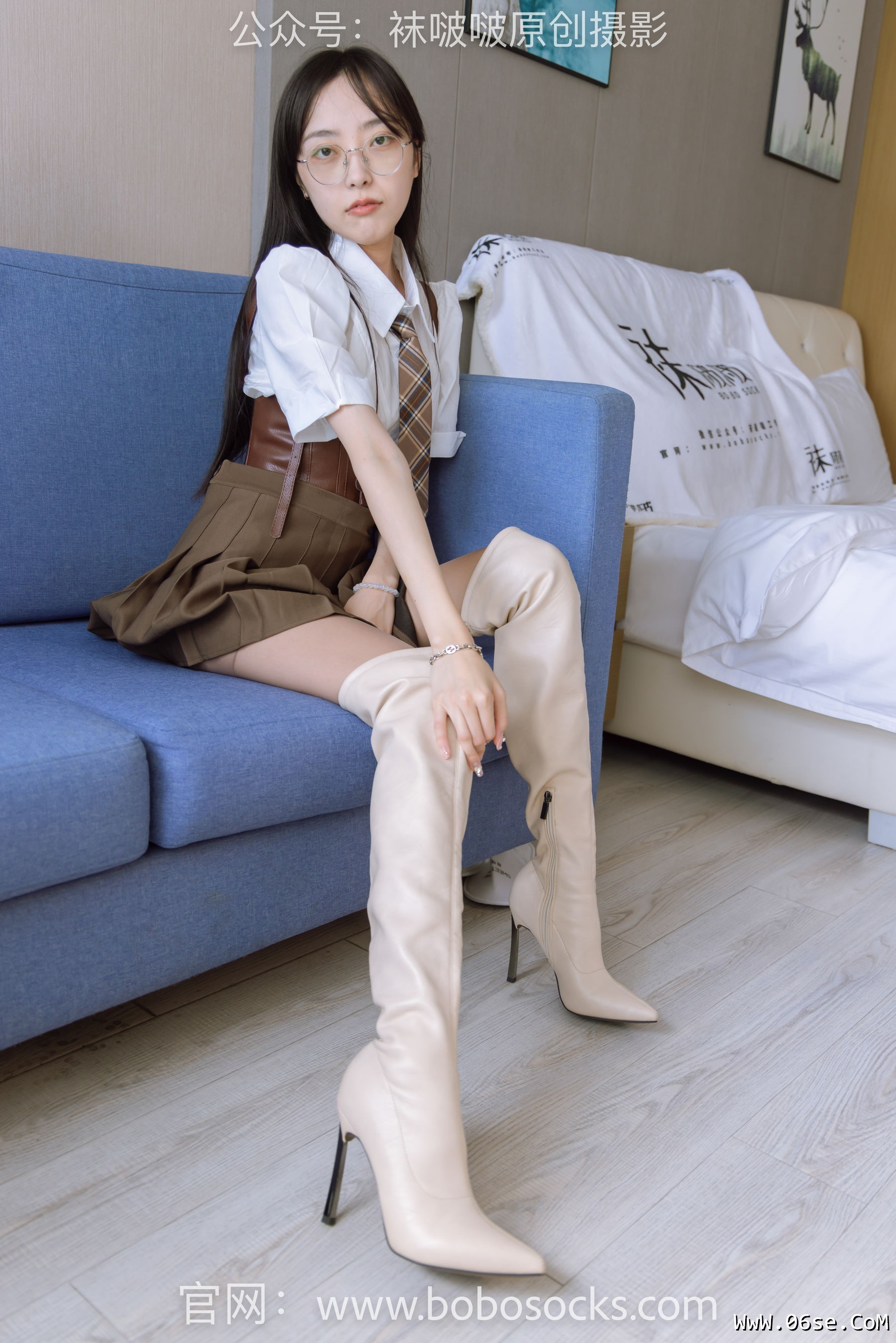 图片[69]-BoBoSocks袜啵啵 No.133 稚予-高跟长靴、白棉袜、咖啡丝[140P]-六色网
