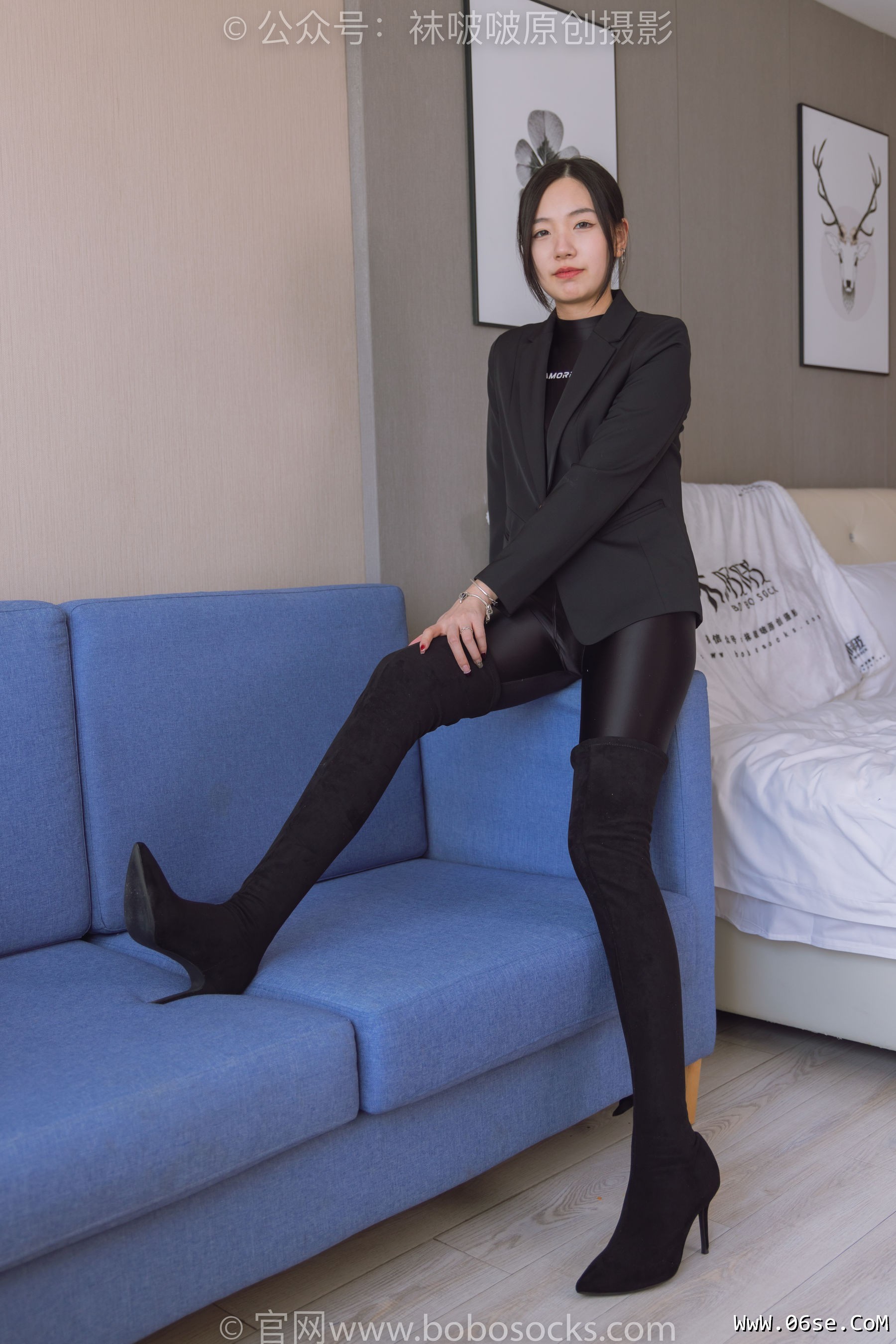 图片[2]-BoBoSocks袜啵啵 No.188 小甜豆-连体泳衣、高跟长靴、短肉丝、裸足[147P]-六色网