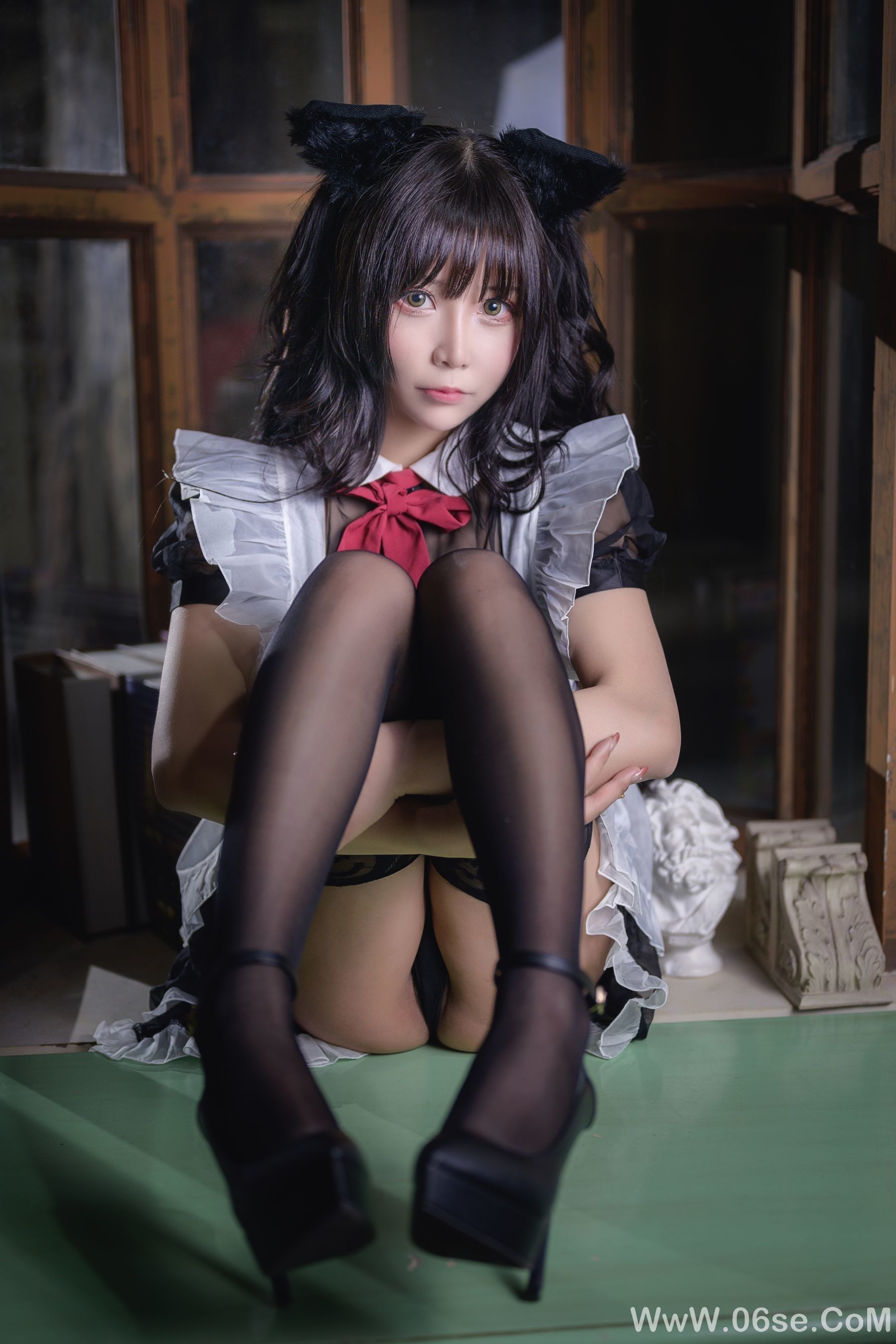 图片[27]-二次元妹子抱走莫子aa 黑丝猫咪小女仆[44P]-六色网