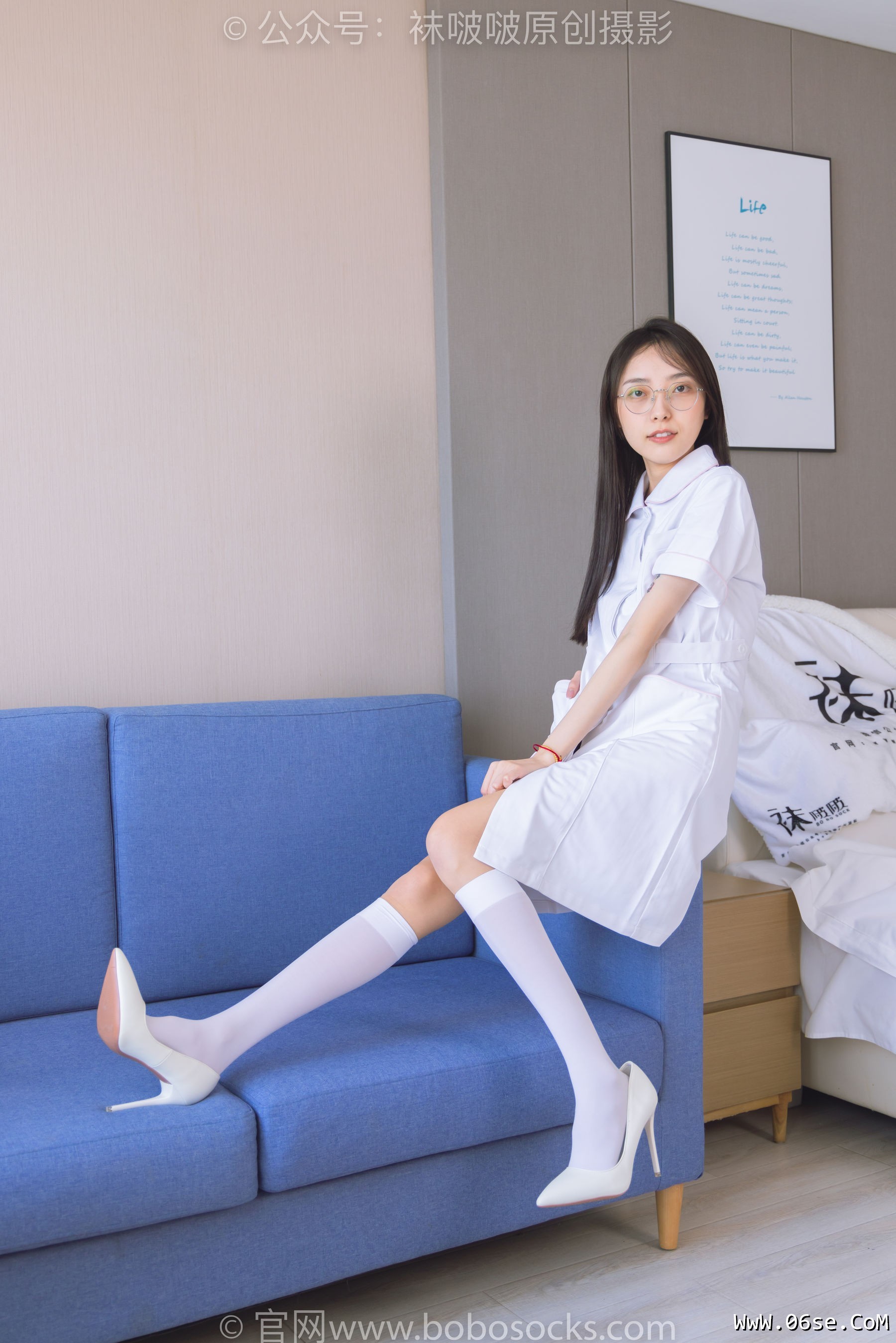 图片[2]-BoBoSocks袜啵啵 No.196 稚予-高跟鞋、白丝小腿袜、肉丝、护士装[139P]-六色网