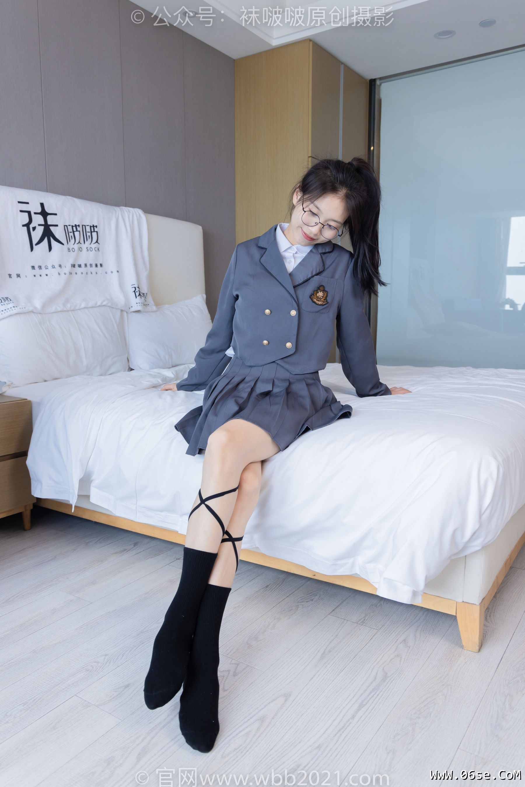 图片[120]-BoBoSocks袜啵啵 No.268 芝士 -黑皮鞋、绑带黑棉袜、学院制服[139P]-六色网