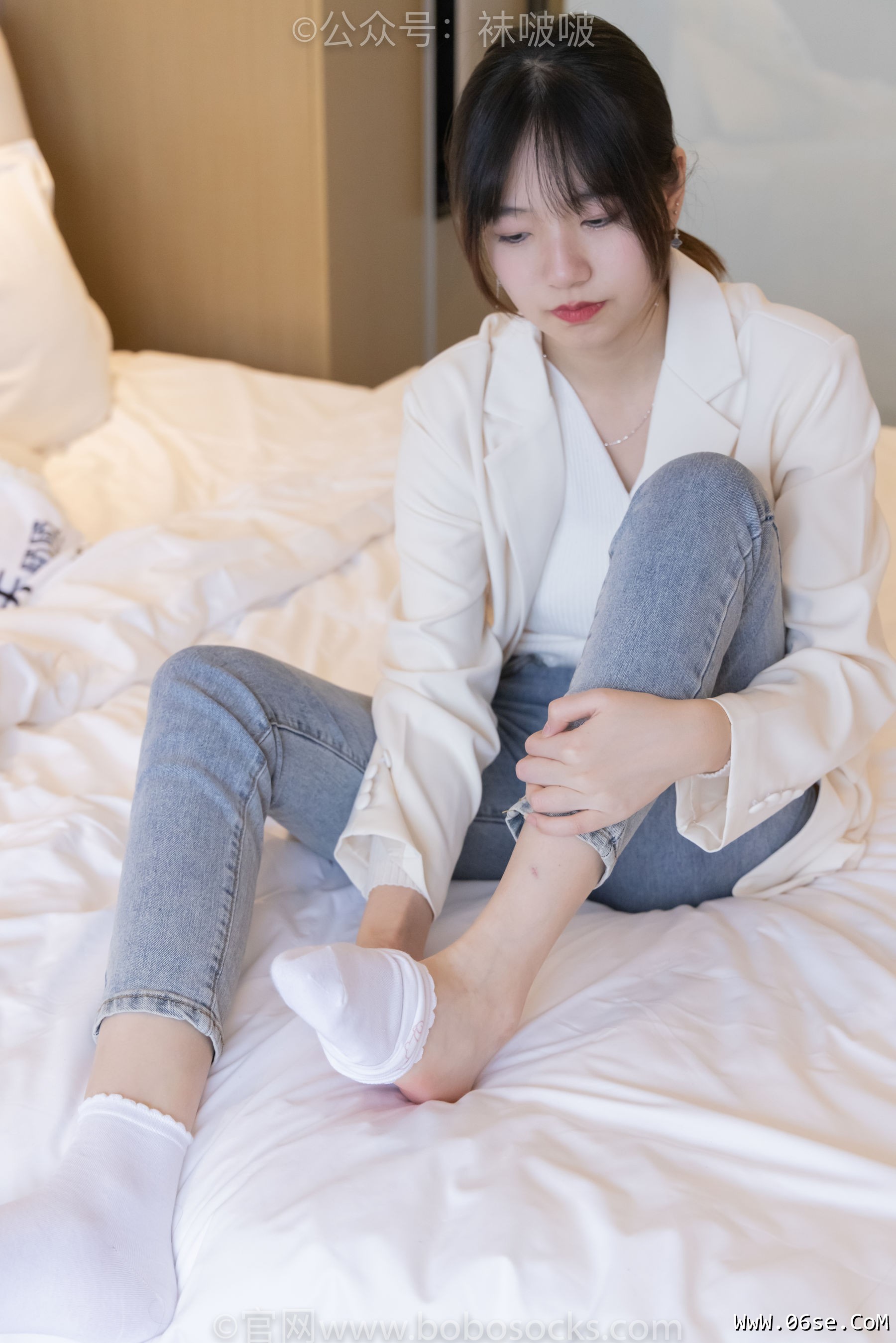 图片[136]-BoBoSocks袜啵啵 No.050 小甜豆-高跟长靴、白棉袜[175P]-六色网