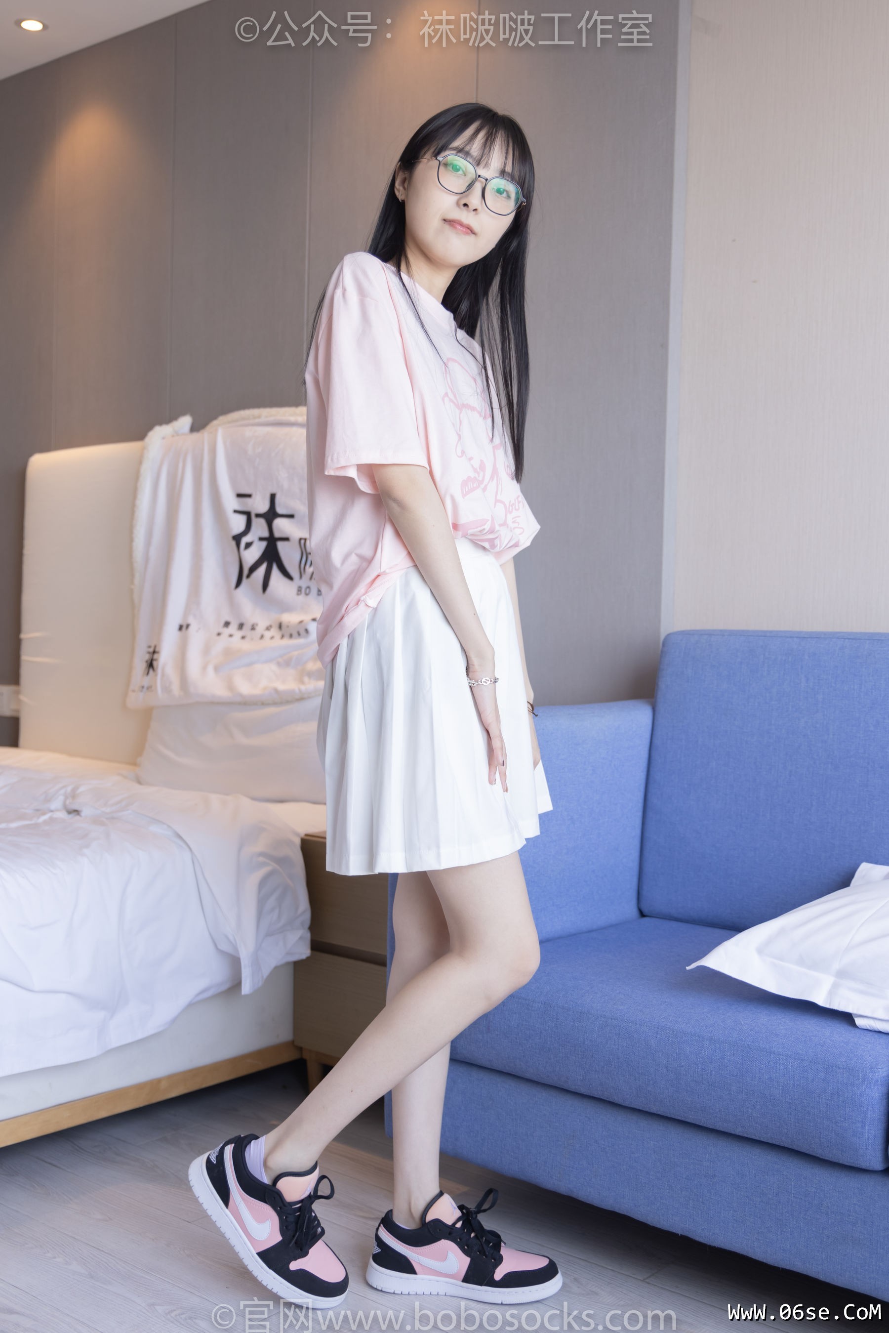 图片[6]-BoBoSocks袜啵啵 No.091 稚予-板鞋、淡粉色船袜、黑色船袜、裸足[148P]-六色网