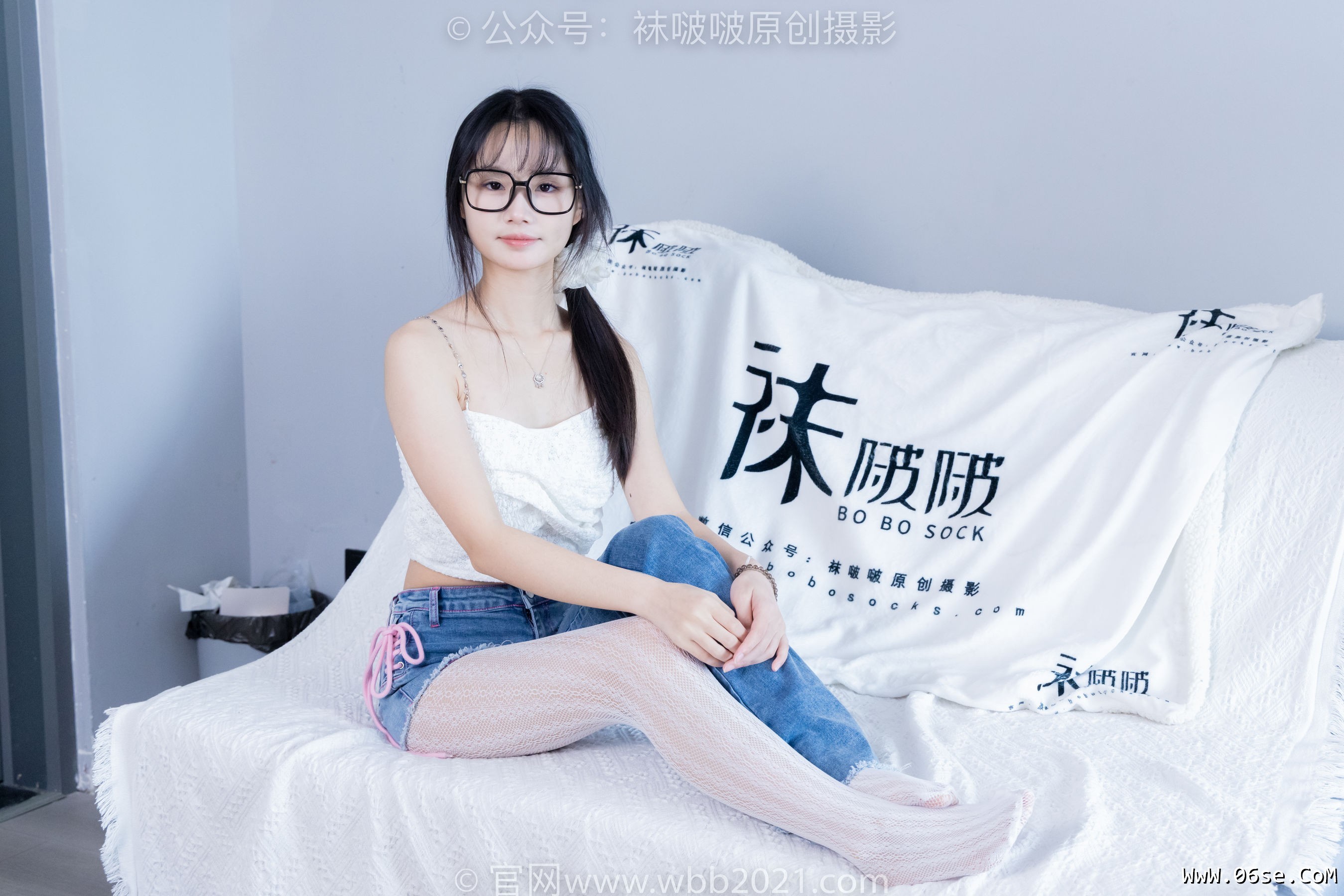 图片[96]-BoBoSocks袜啵啵 No.372 甜甜圈 -板鞋、白色蕾丝袜、可拆卸牛仔裤、裤里丝[140P]-六色网