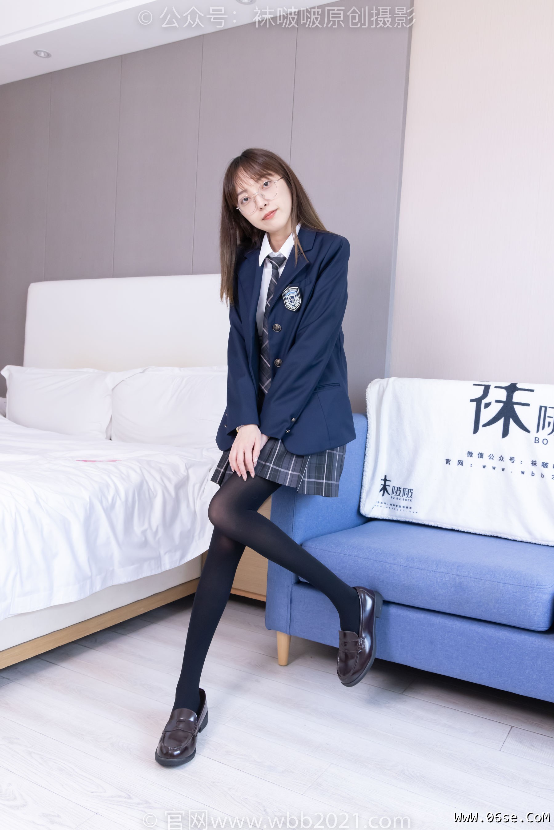 图片[119]-BoBoSocks袜啵啵 No.432 稚予 -皮鞋、厚黑丝、jk制服[184P]-六色网