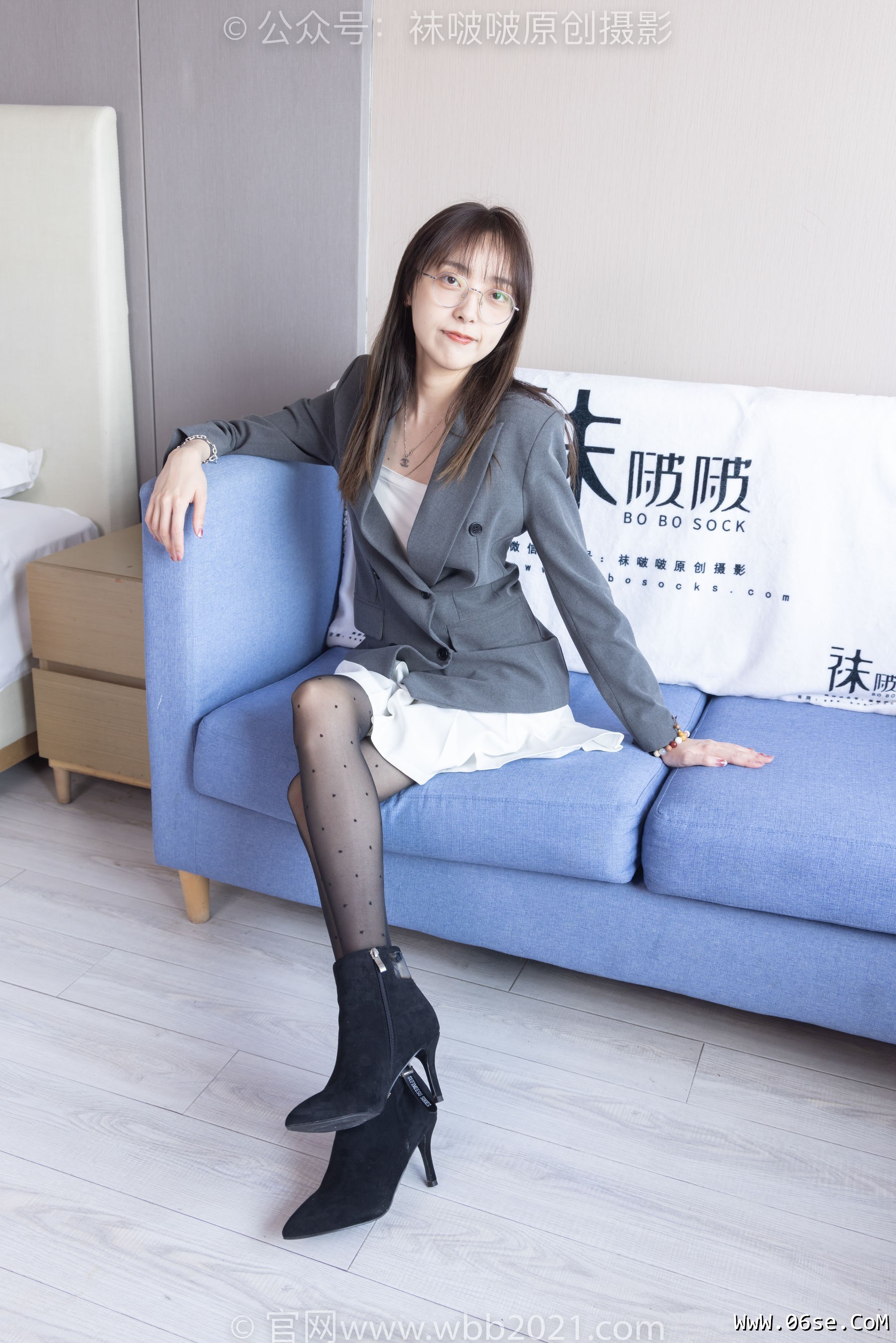 图片[65]-BoBoSocks袜啵啵 No.352 稚予 -短靴、波点黑丝[145P]-六色网