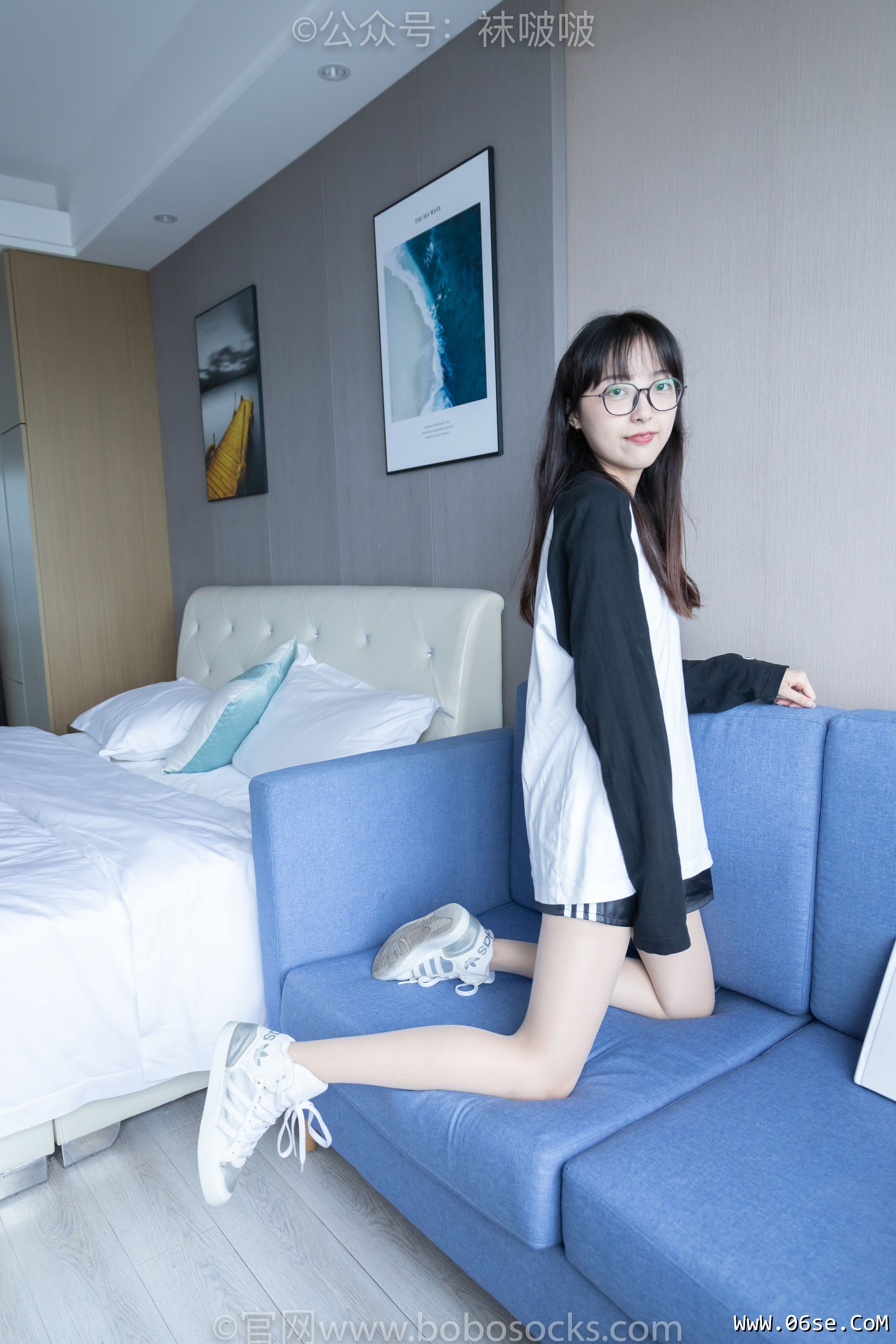 图片[20]-BoBoSocks袜啵啵 No.015 稚予-阿迪板鞋、白色短棉袜、肉丝[148P]-六色网