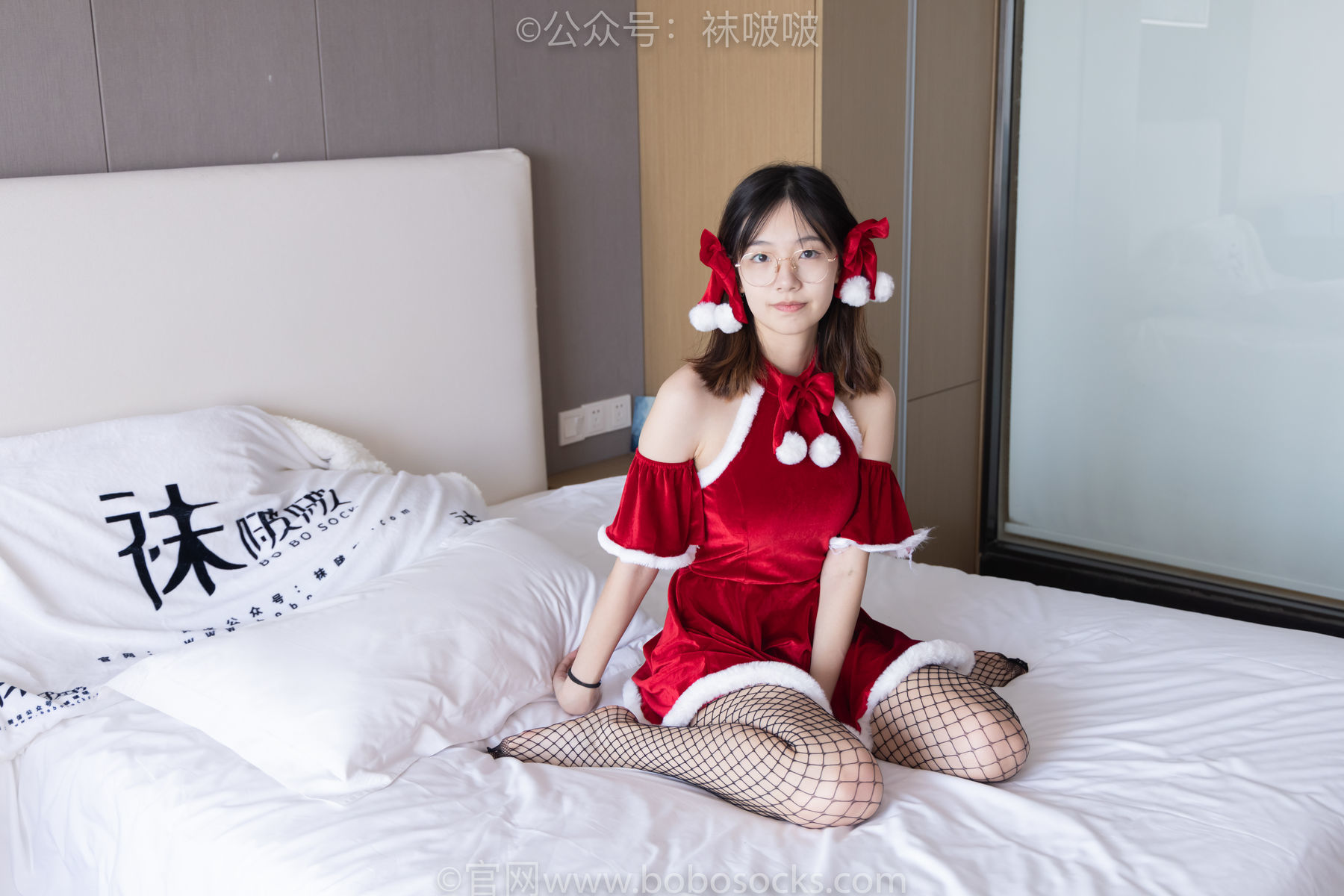 图片[161]-BoBoSocks袜啵啵 No.043 小甜豆-圣诞服、平底鞋、高跟鞋、白色渔网袜[164P]-六色网