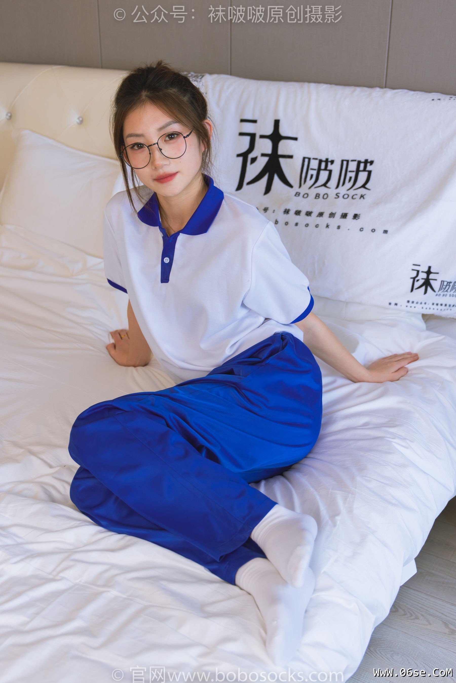 图片[123]-BoBoSocks袜啵啵 No.193 小沫-贝壳头板鞋、白棉袜、肉丝、校服裤里丝[140P]-六色网