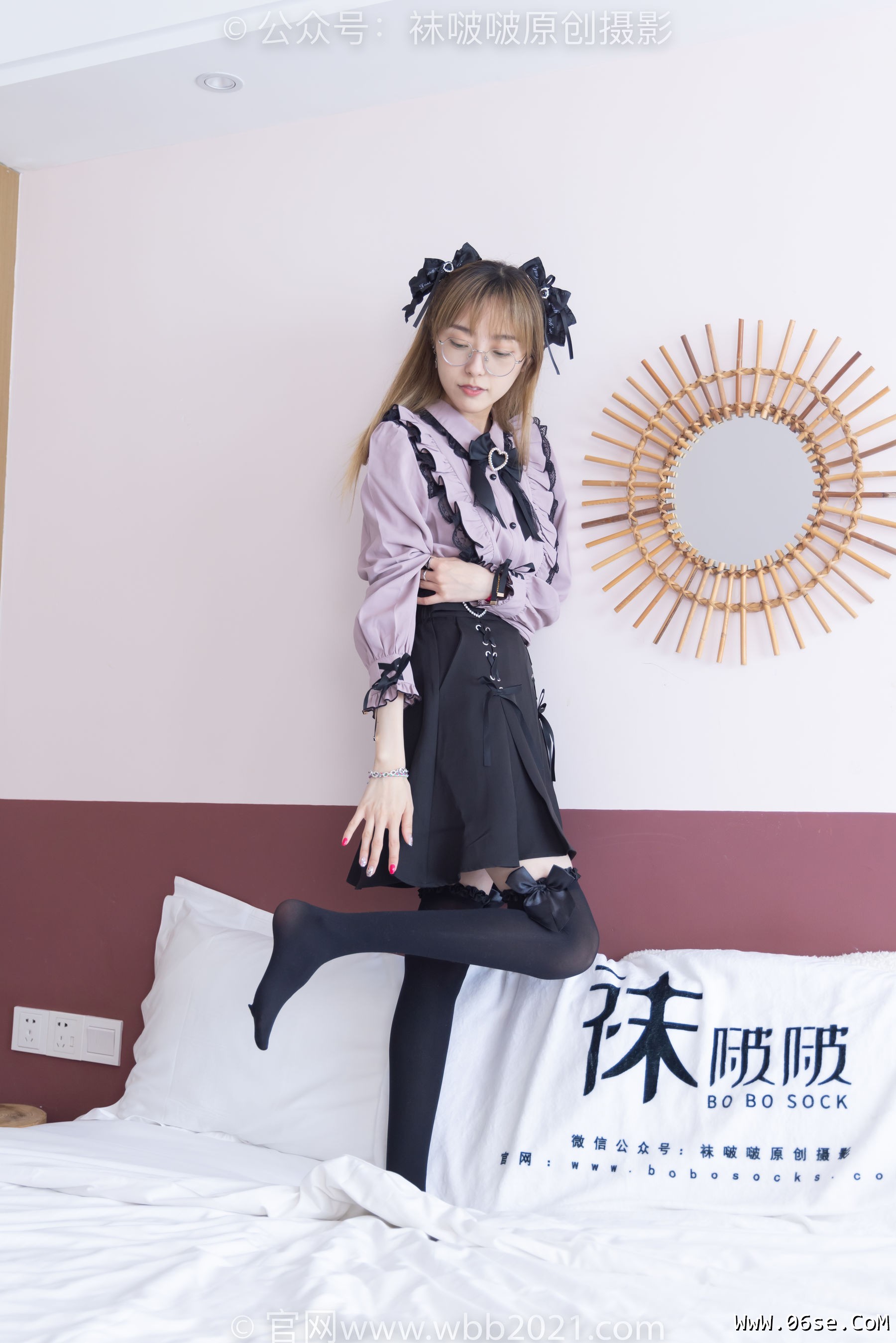 图片[2]-BoBoSocks袜啵啵 No.247 稚予 -皮鞋、黑丝大腿袜、地雷系女友[159P]-六色网