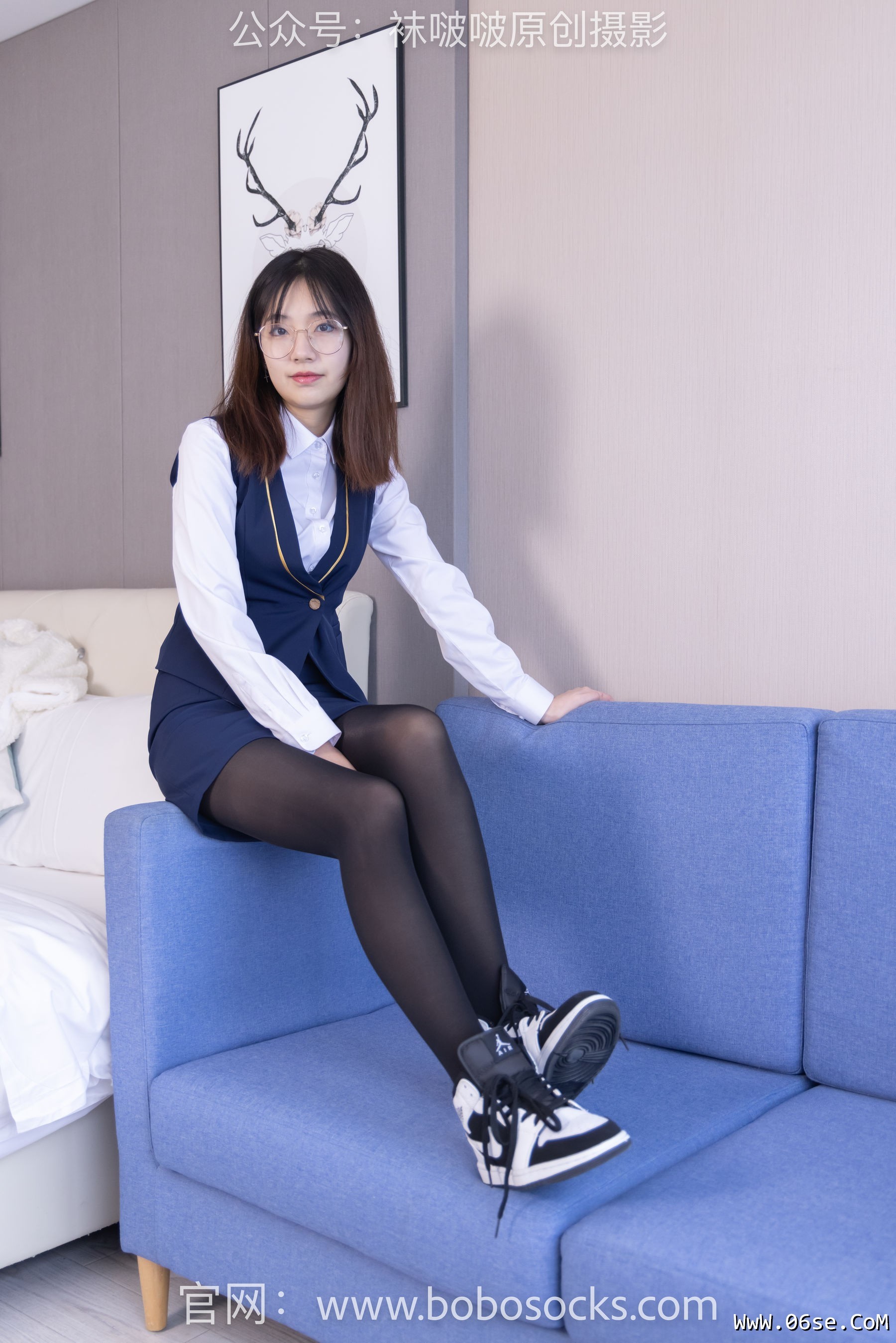 图片[113]-BoBoSocks袜啵啵 No.132 小甜豆-aj1板鞋、蓝色短靴、厚黑丝、厚红丝[145P]-六色网