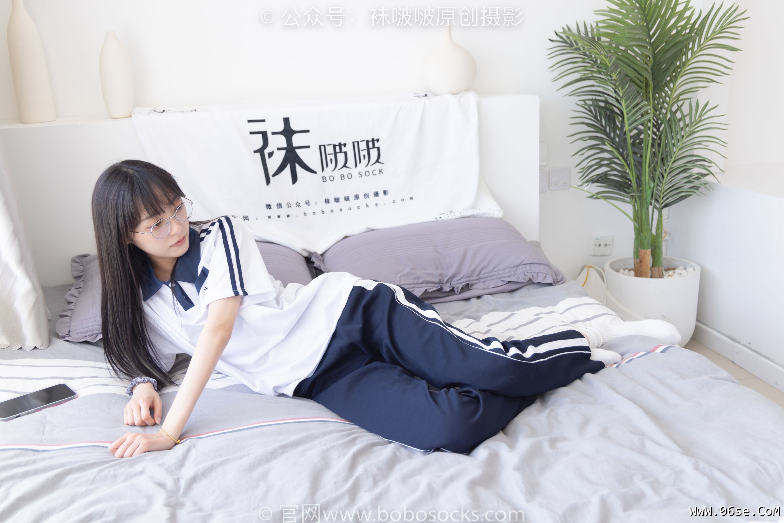 图片[106]-BoBoSocks袜啵啵 No.207 稚予 -aj板鞋、白棉袜、油亮白丝、校服裤里丝[140P]-六色网
