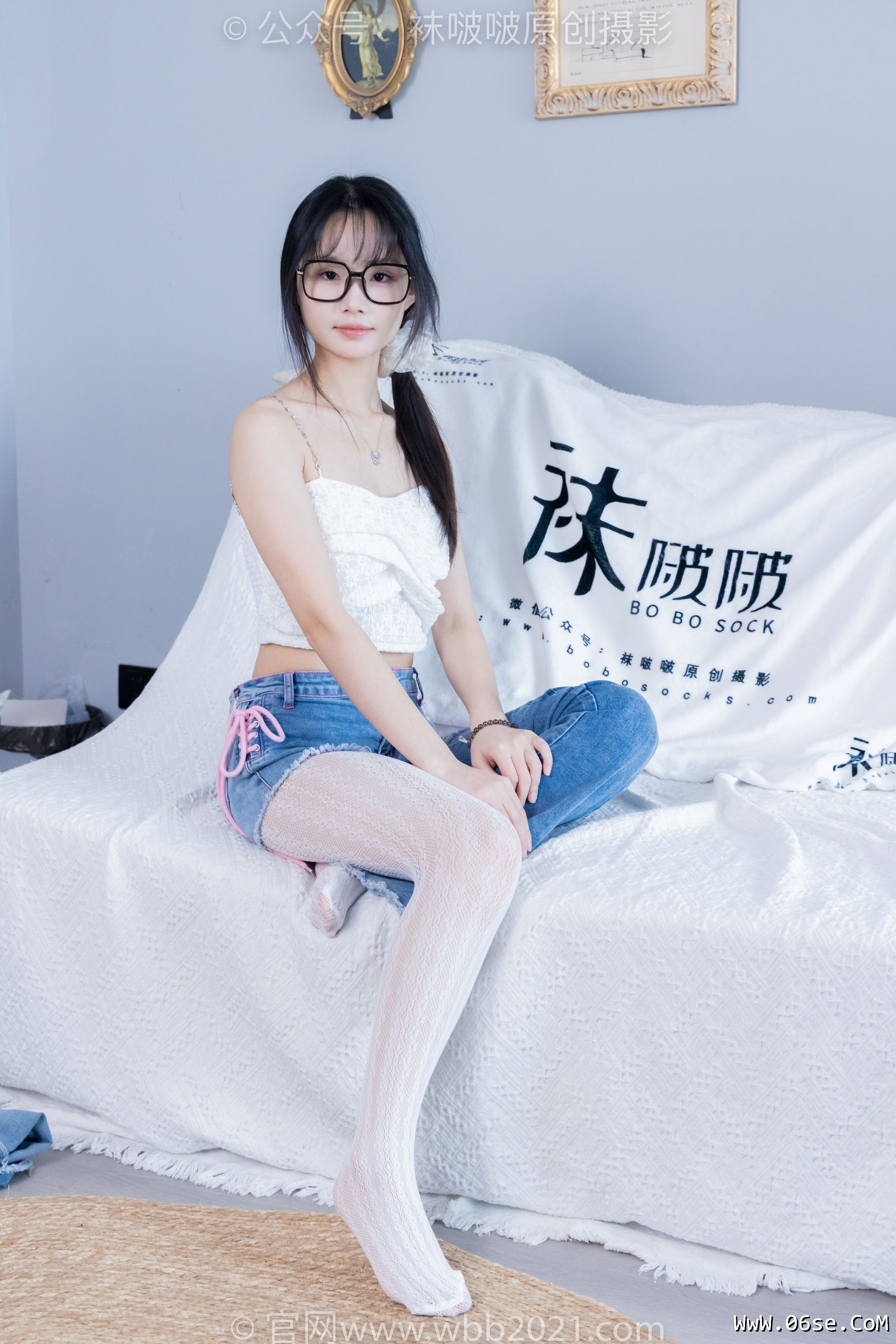 图片[91]-BoBoSocks袜啵啵 No.372 甜甜圈 -板鞋、白色蕾丝袜、可拆卸牛仔裤、裤里丝[140P]-六色网